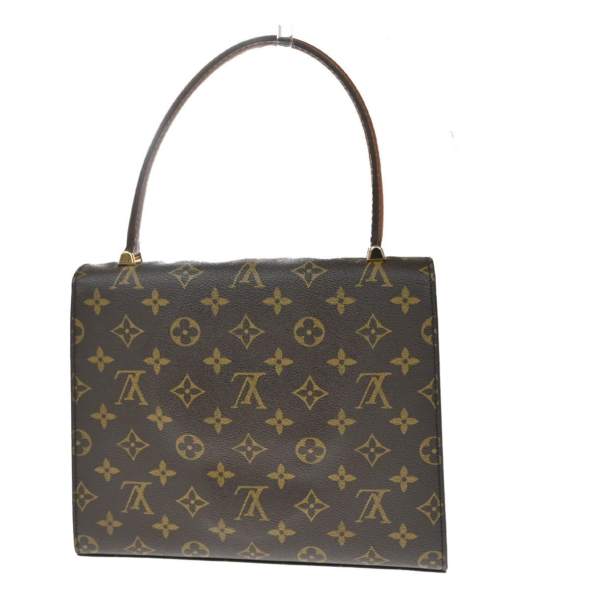 LOUIS VUITTON LV Logo Malesherbes Hand Bag Monogram Leather Brown M51379 84CA876