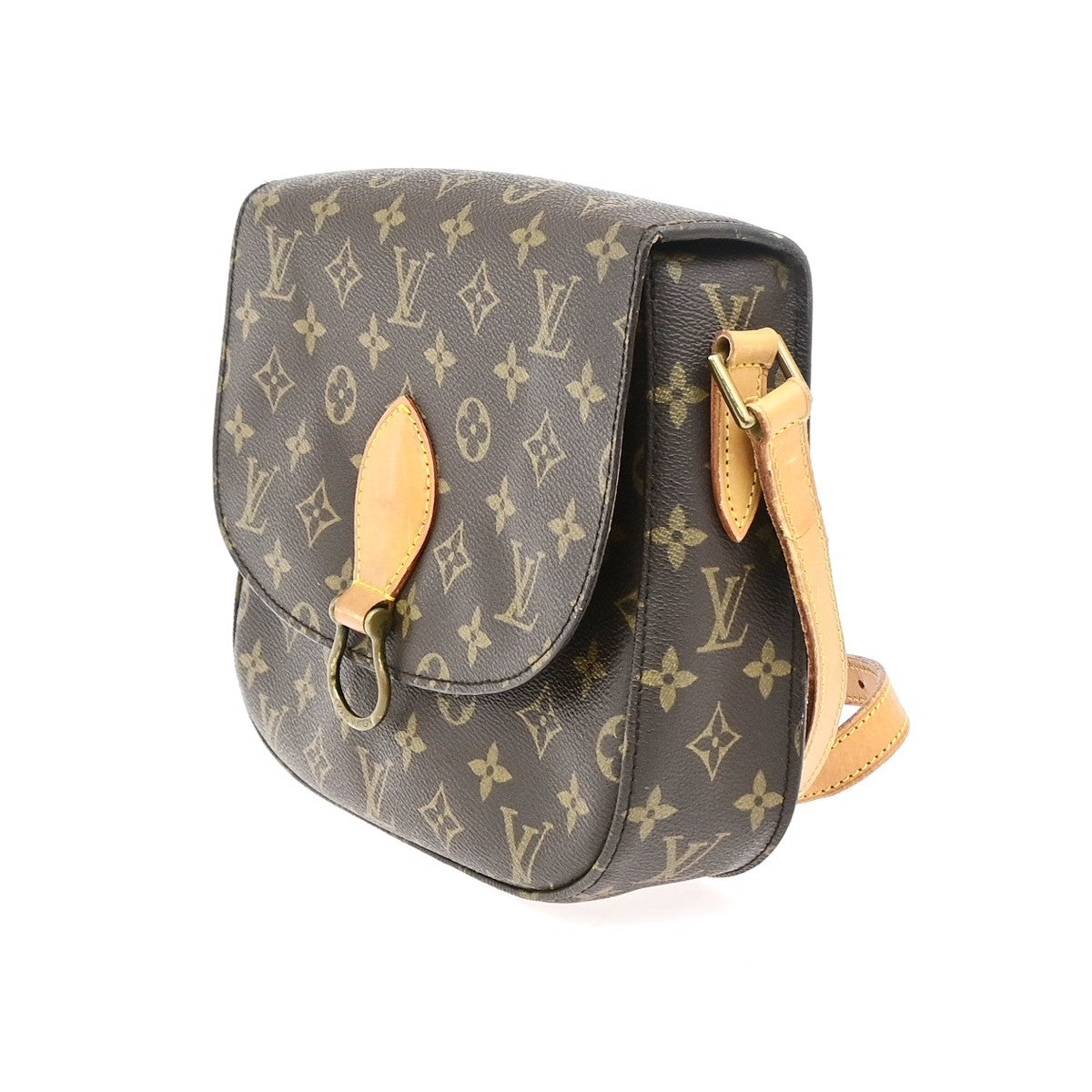 LOUIS VUITTON Saint Cloud GM Shoulder Bag Monogram Leather Brown M51242 39YJ254