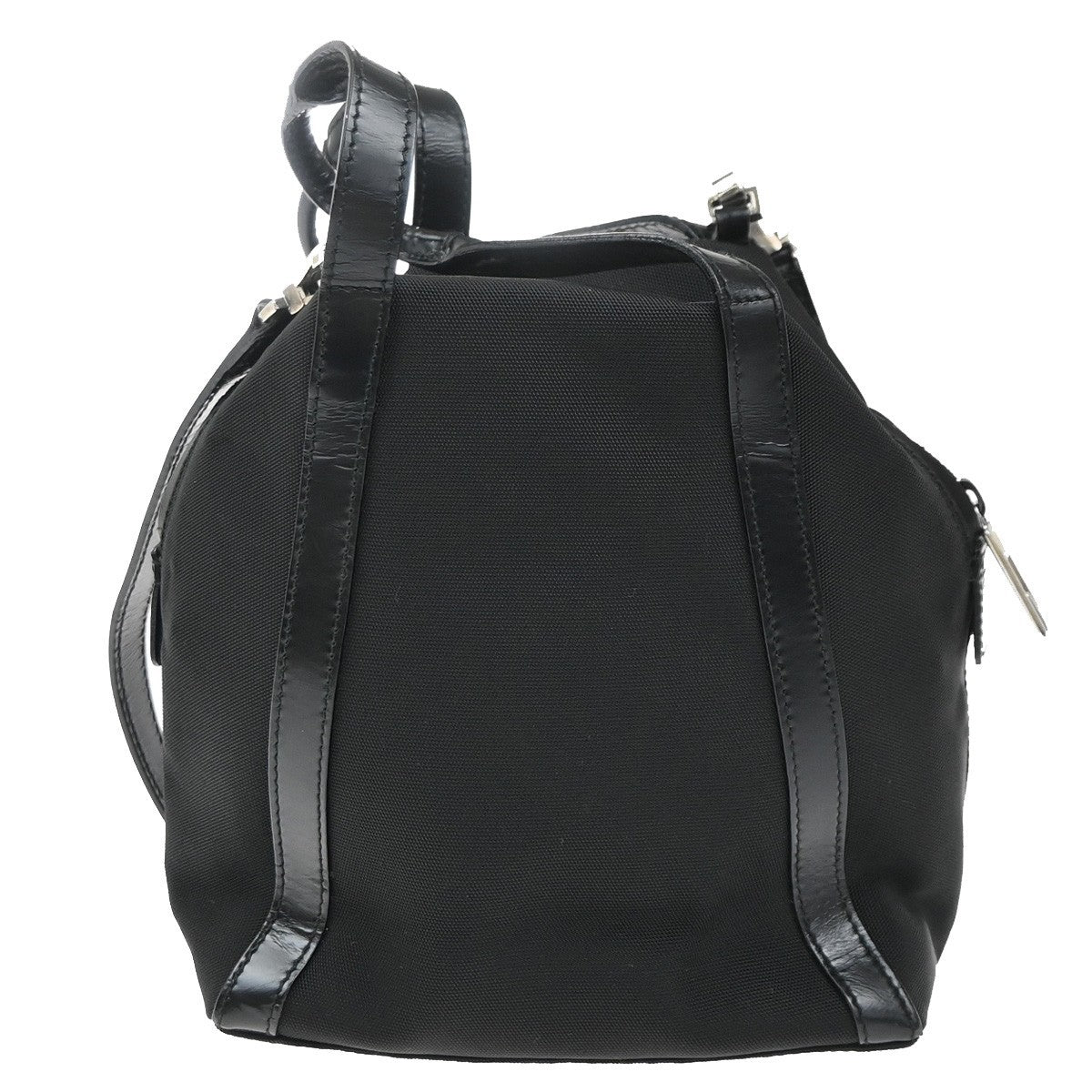 GUCCI Logo2Way Shoulder Hand Bag Nylon Patent Leather Black SHW Italy 09KP415