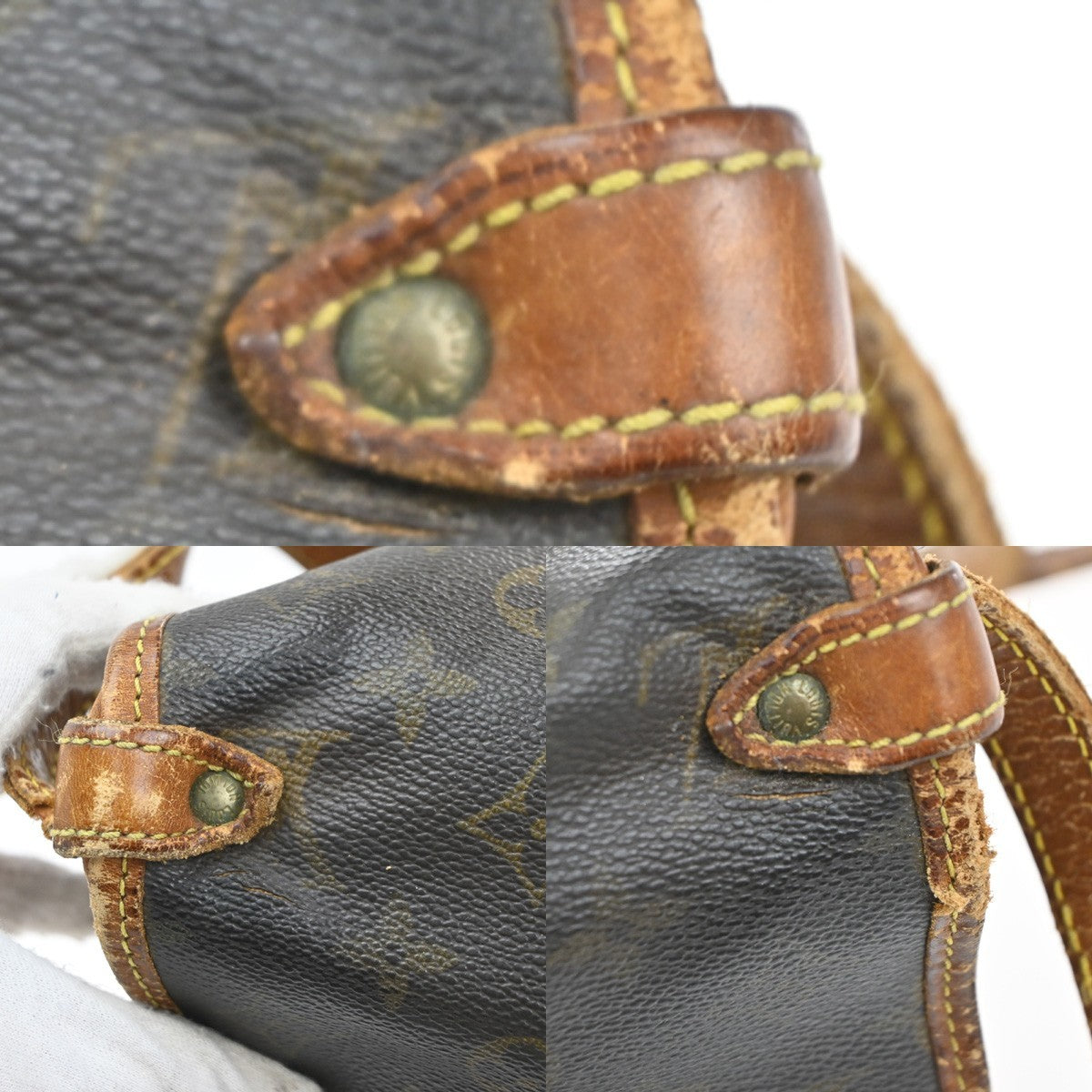LOUIS VUITTON Logo Saumur 30 Shoulder Bag Monogram Leather Brown M42256 86MA434
