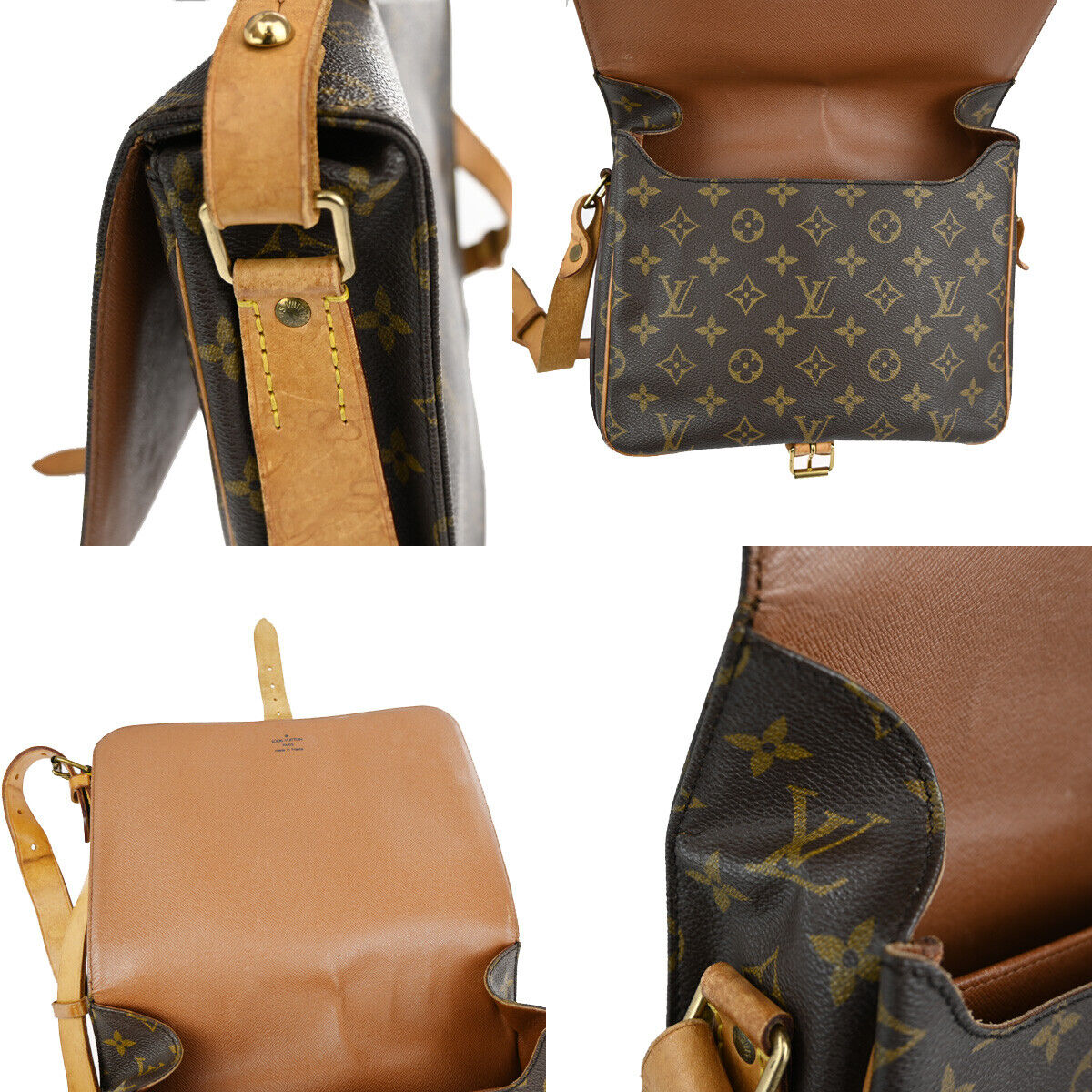 LOUIS VUITTON Cartouchiere GM Shoulder Bag Monogram Leather Brown M51252 80YE380