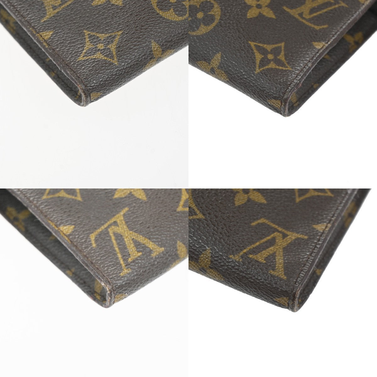 LOUIS VUITTON LV Logo Bucket GM Pouch Bag Monogram Leather Brown GHW 09KP585