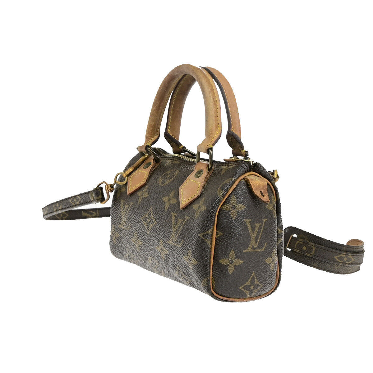 LOUIS VUITTON Mini Speedy 2Way Hand Bag Monogram Leather Brown M41534 35YF177