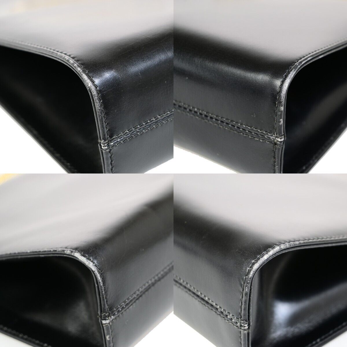 SALVATORE FERRAGAMO Gancini 2Way Chain Shoulder Clutch Bag Leather Black 36EB863