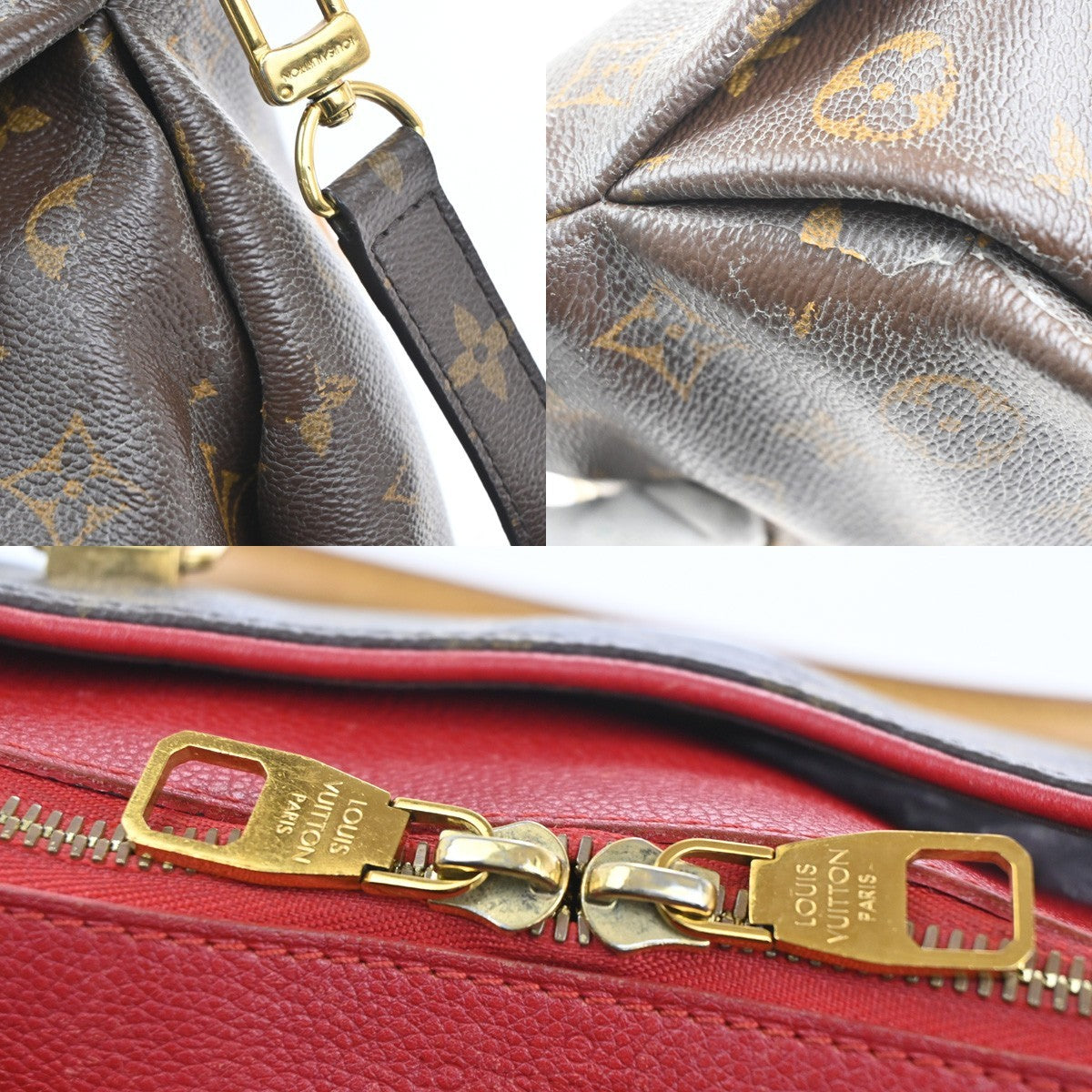 LOUIS VUITTON Pallas 2Way Shoulder Hand Bag Monogram Leather Red M41175 46KP547