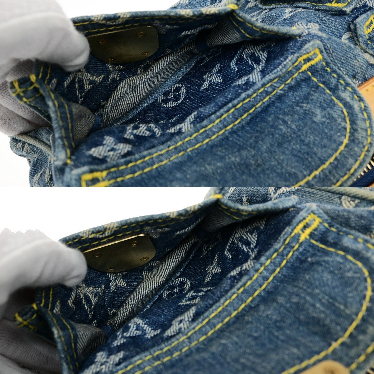LOUIS VUITTON Neo Speedy Hand Bag Monogram Denim Leather Blue M95019 635RL005