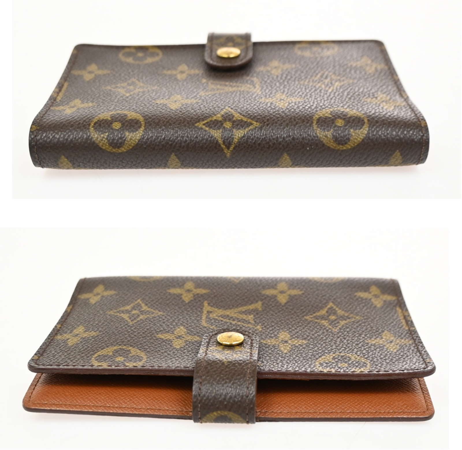 LOUIS VUITTON LV Logo 3 Set Wallet PM Agenda Vernis Monogram Leather BN 67KC672