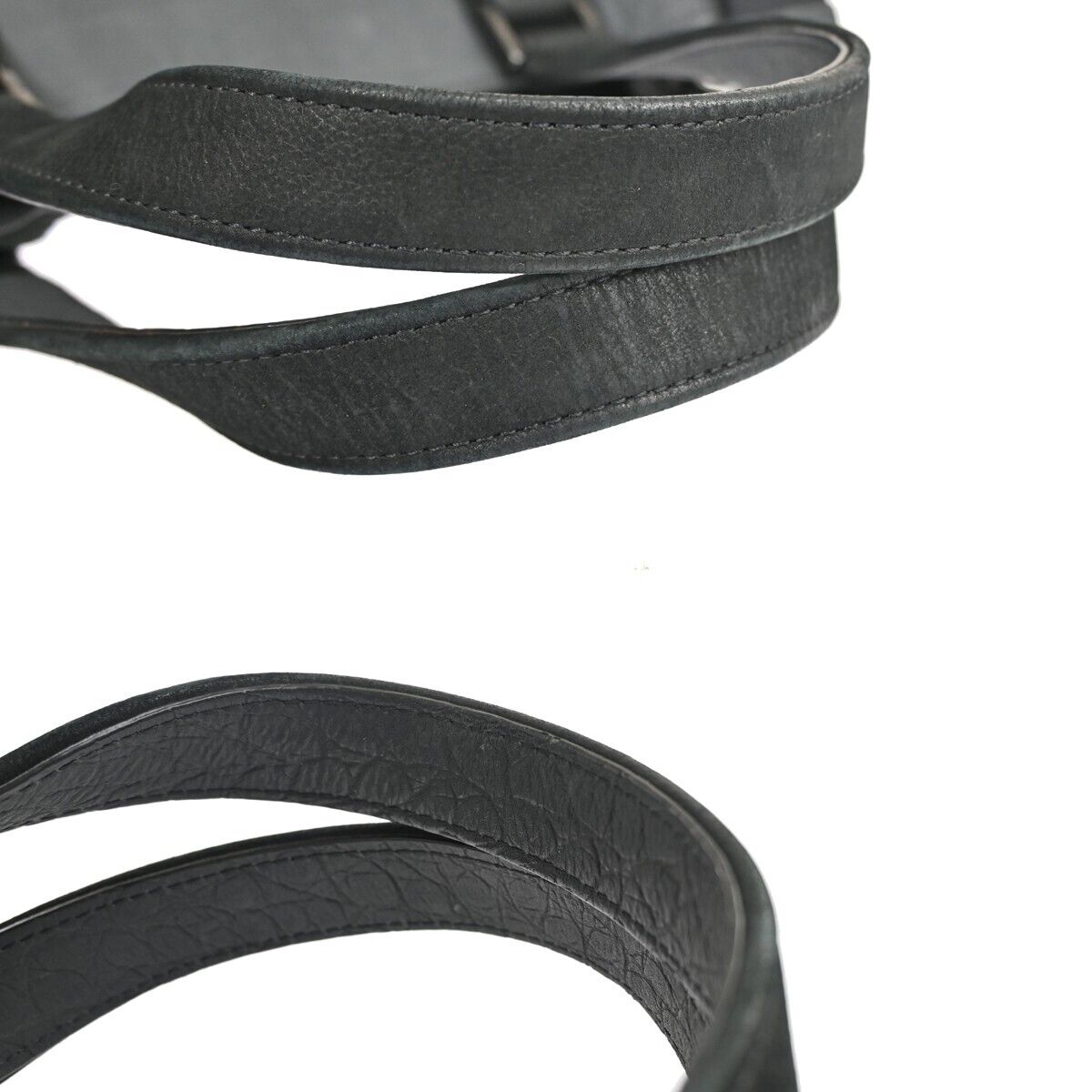 ANYA HINDMARCH Logo 2Way Shoulder Hand Bag Embossing Suede Leather Black 05DA069