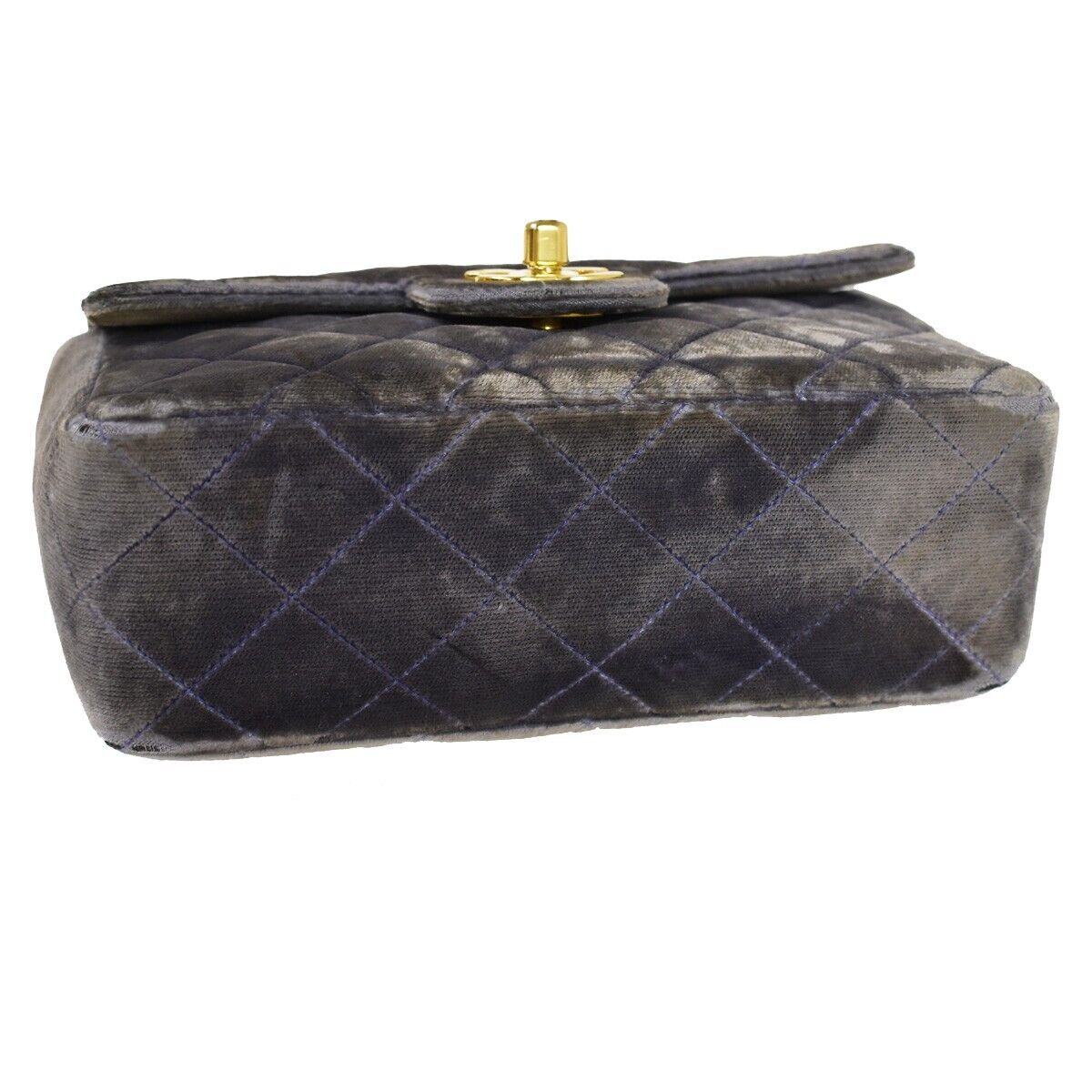 CHANEL CC Mini Matelasse Chain Shoulder Bag Velour Purple GHW Vintage 41FA170