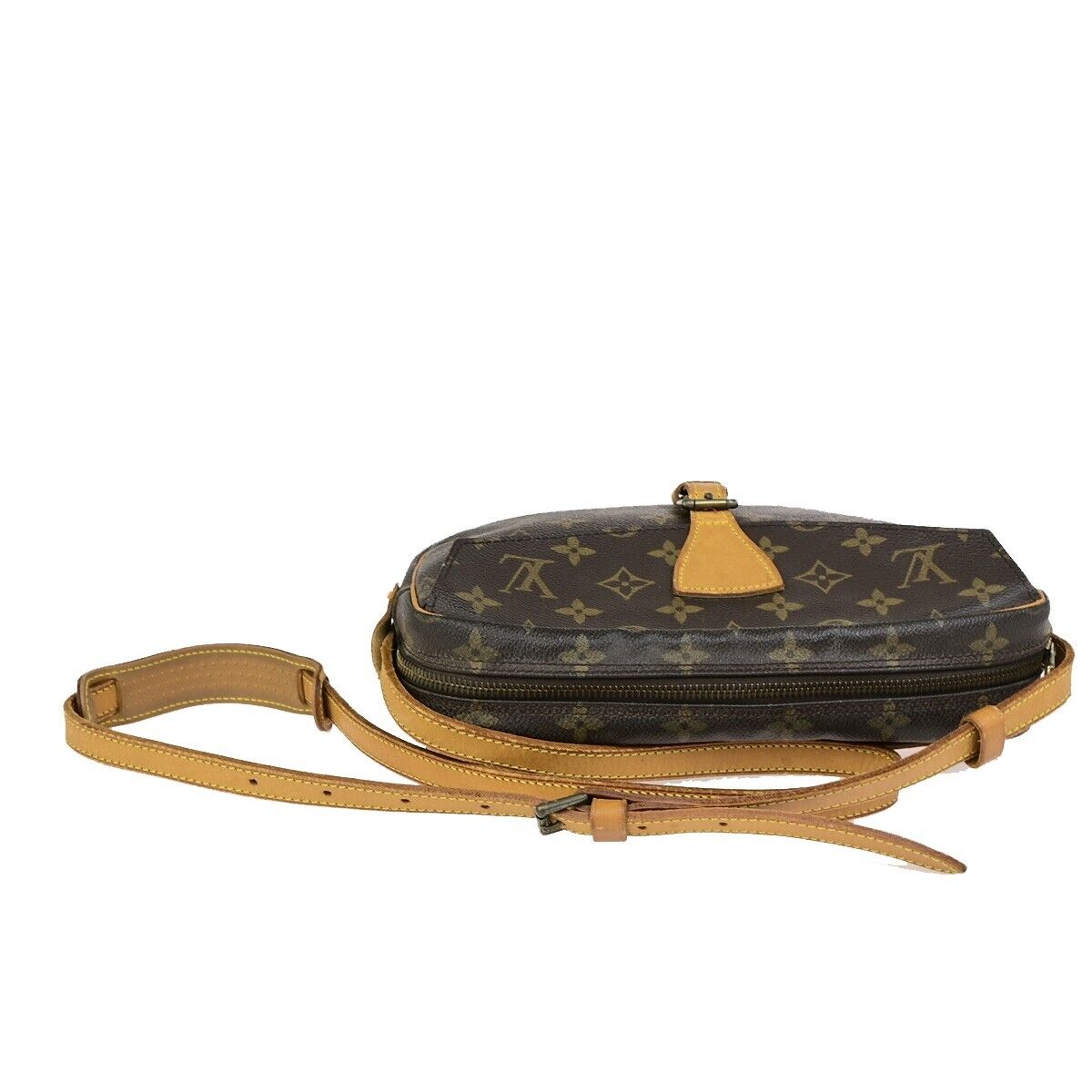 LOUIS VUITTON Jeune Fille MM Shoulder Bag Monogram Leather Brown  M51226 32ED038