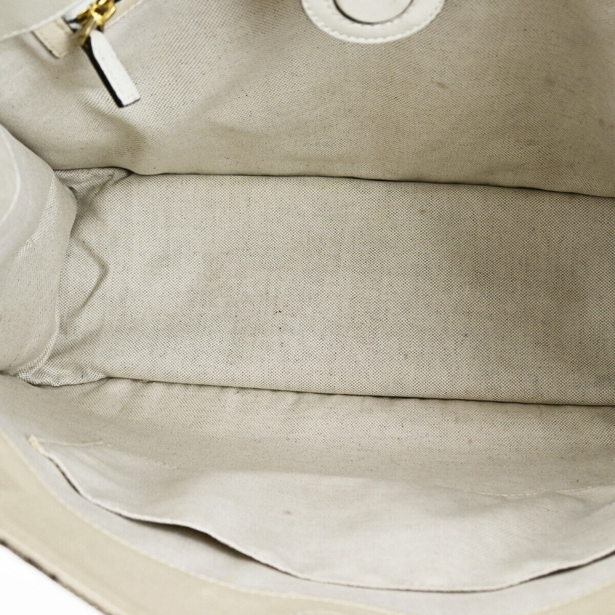 GUCCI Logo Horsebit GG Pattern Shoulder Bag Canvas Leather Brown White 20YG552