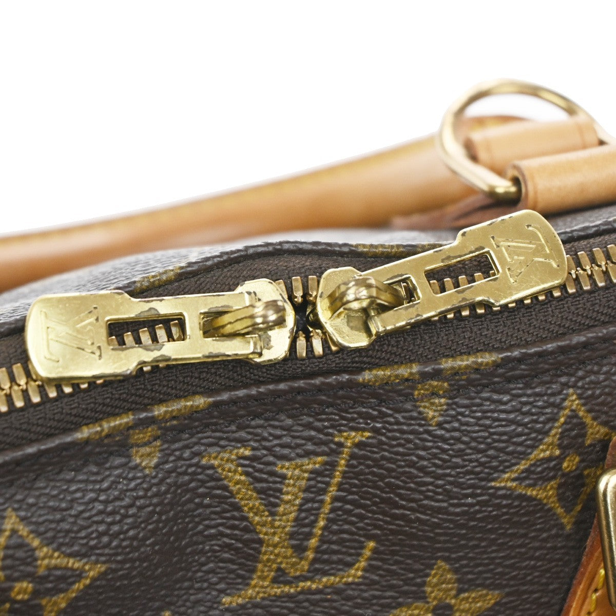 LOUIS VUITTON LV Logo Alma Hand Bag Monogram Leather Brown M51130 62KD431