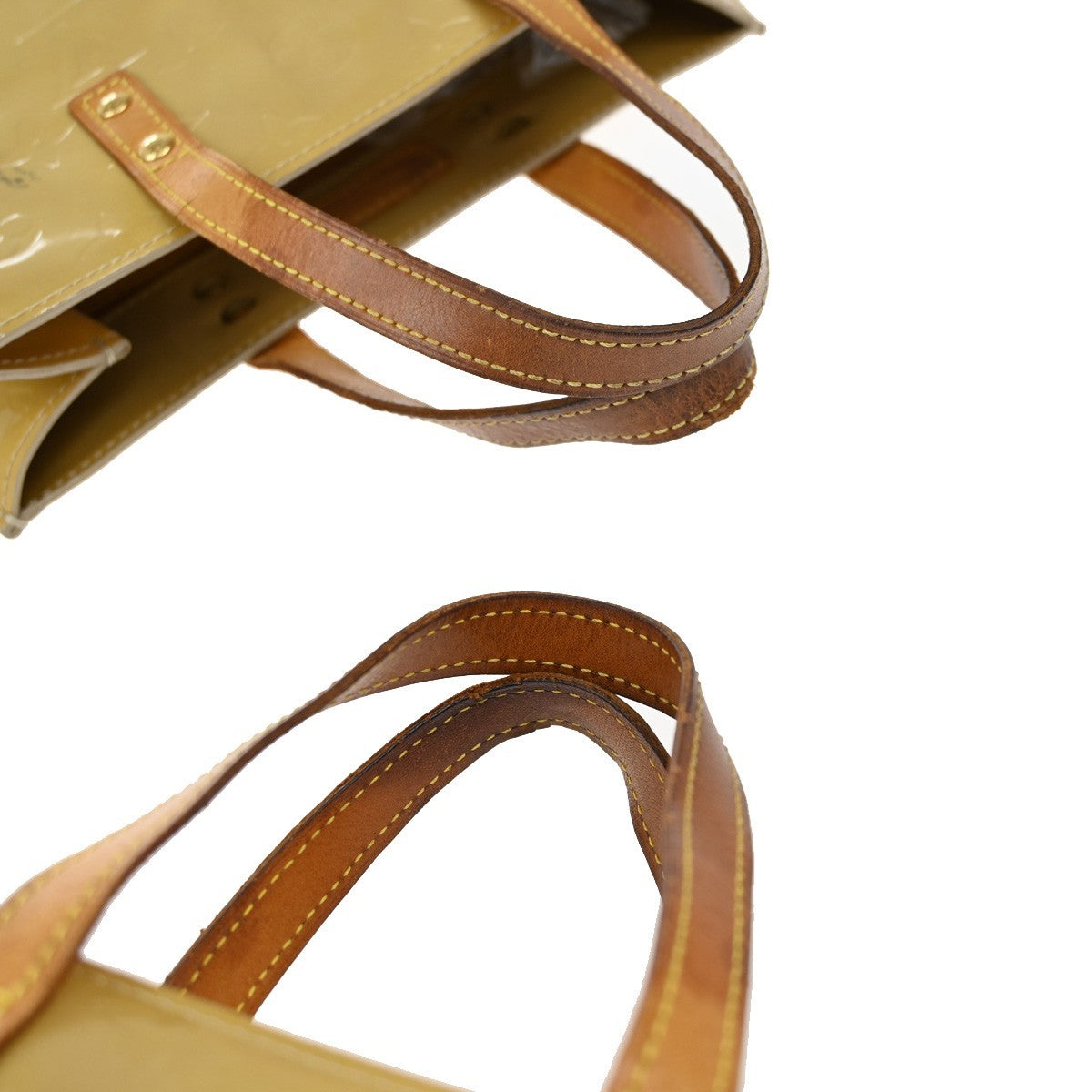 LOUIS VUITTON Read PM Hand Bag Monogram Vernis Patent Beige M91144 02EF819