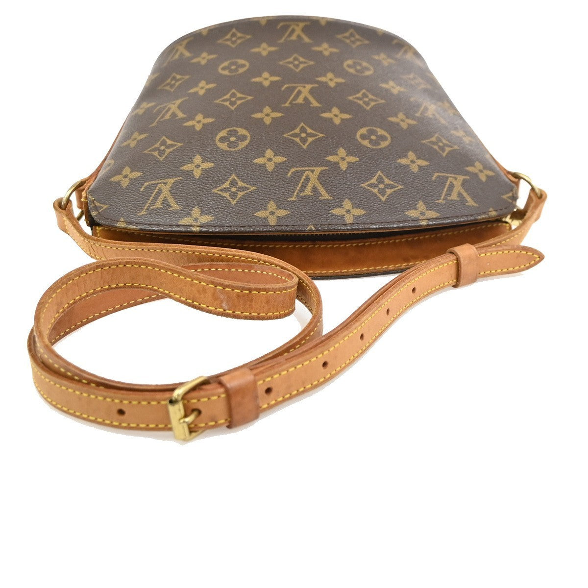 LOUIS VUITTON Logo Drouot Shoulder Bag Monogram Leather Brown M51290 70TA711