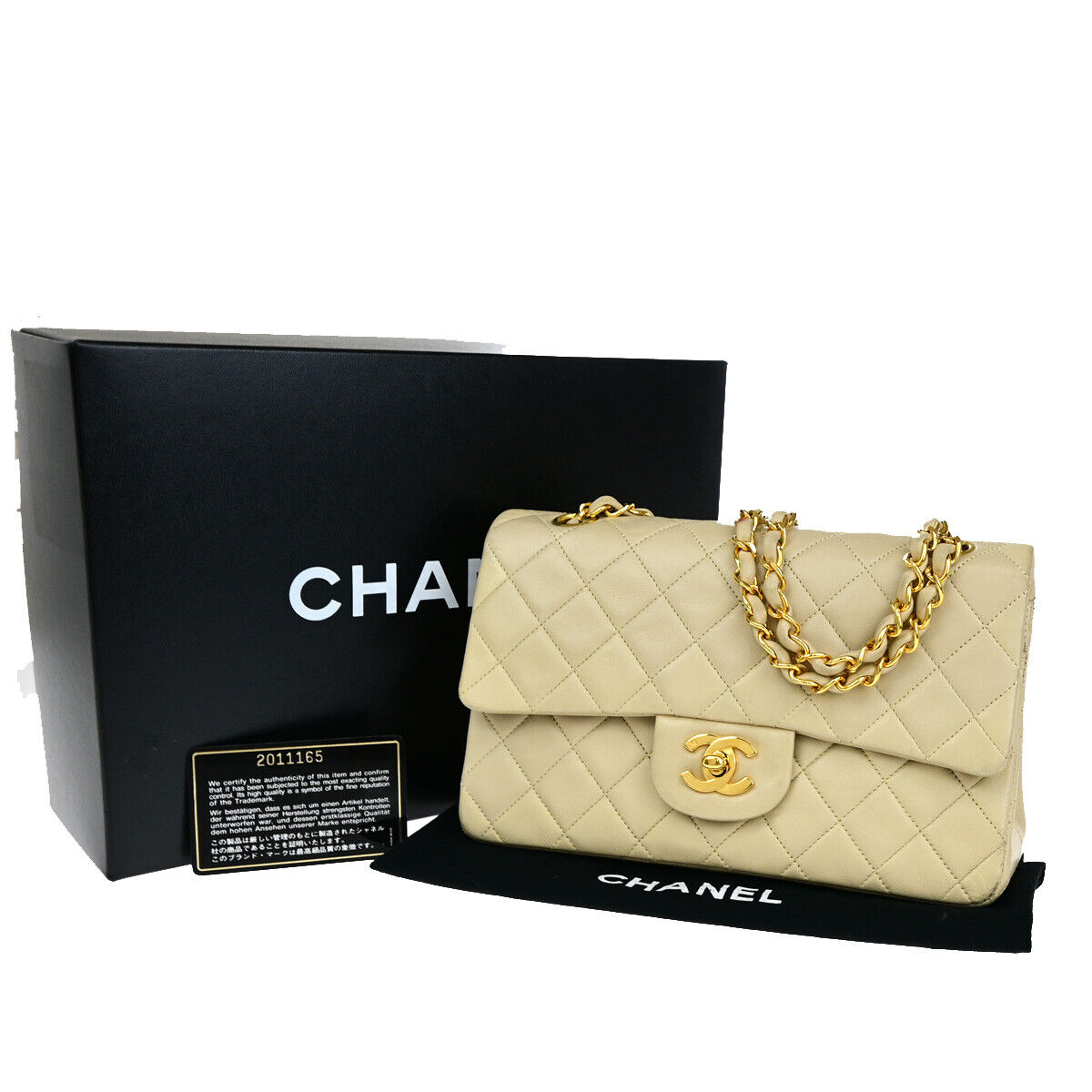 CHANEL CC Matelasse 23 Double Flap Chain Shoulder Bag Leather GHW BE 870RJ890