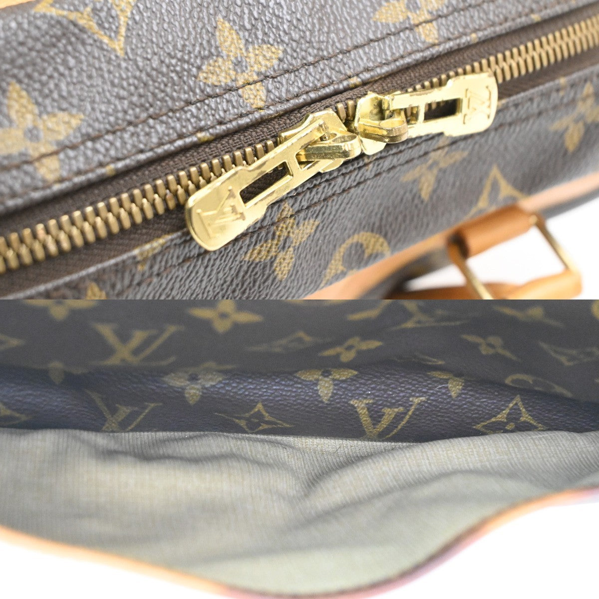 LOUIS VUITTON LV Logo Deauville Hand Bag Monogram Leather Brown M47270 31KC607