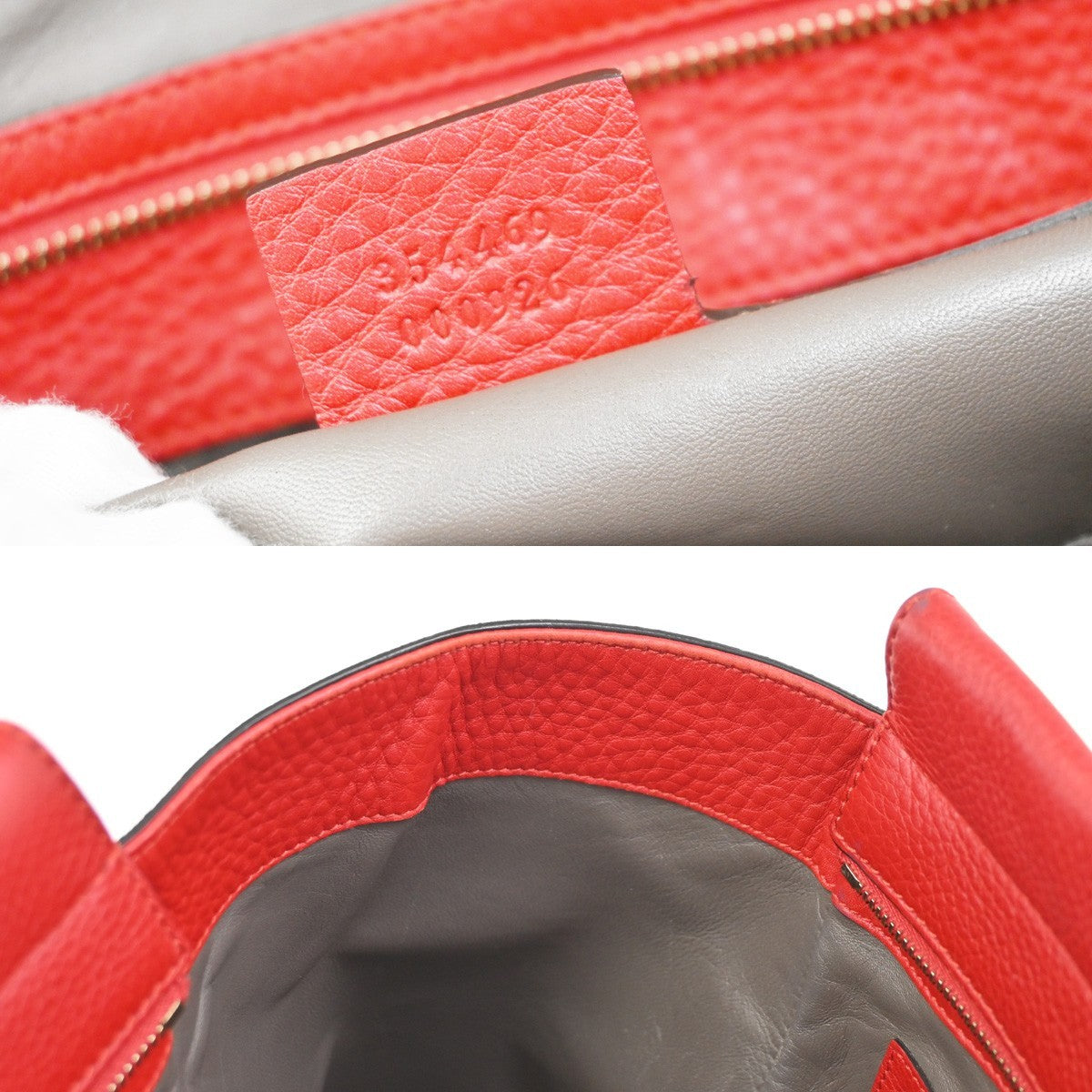 GUCCI Logo Lady Tassel Shoulder Hand Tote Bag Leather Red GHW Italy 79YH903