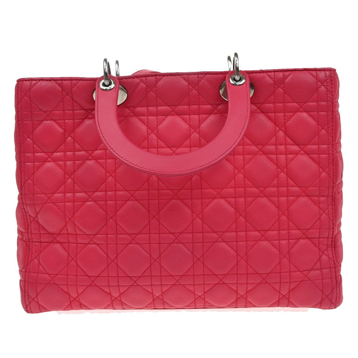 CHRISTIAN DIOR Lady Cannage 2Way Shoulder Hand Bag Leather Pink SHW 683RF675