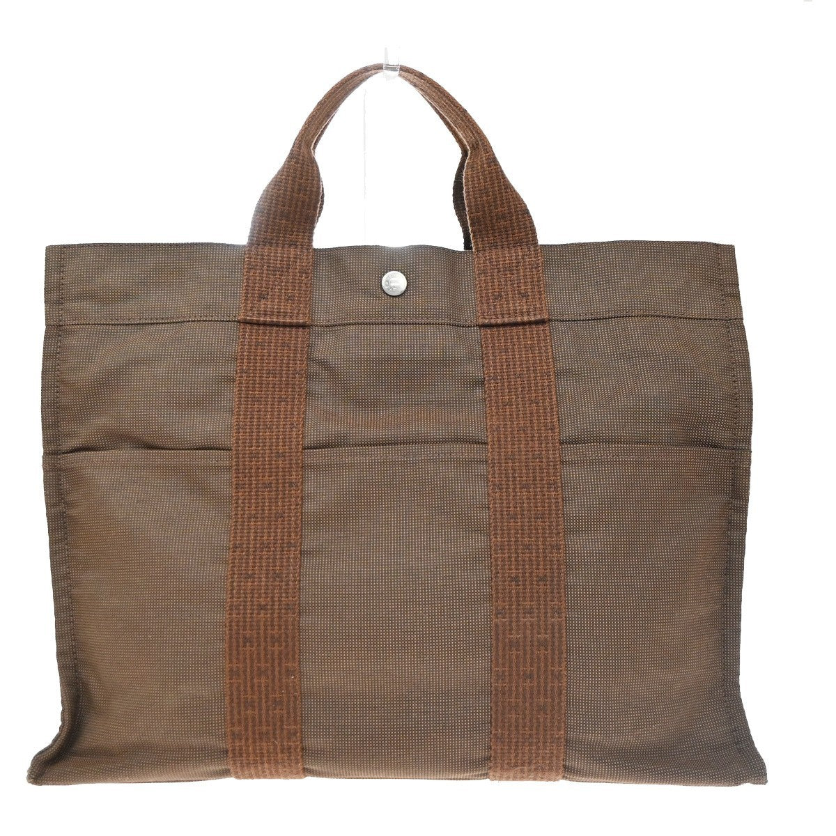 HERMES Her Line Tote MM Hand Tote Bag Canvas Brown France 61EG404