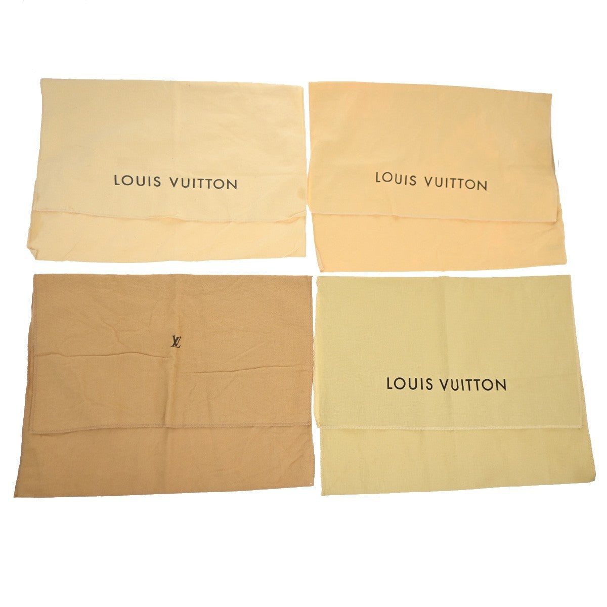 LOUIS VUITTON Logo 20 Set Drawstring Dust Bag Canvas Cotton Beige Brown 63EG382