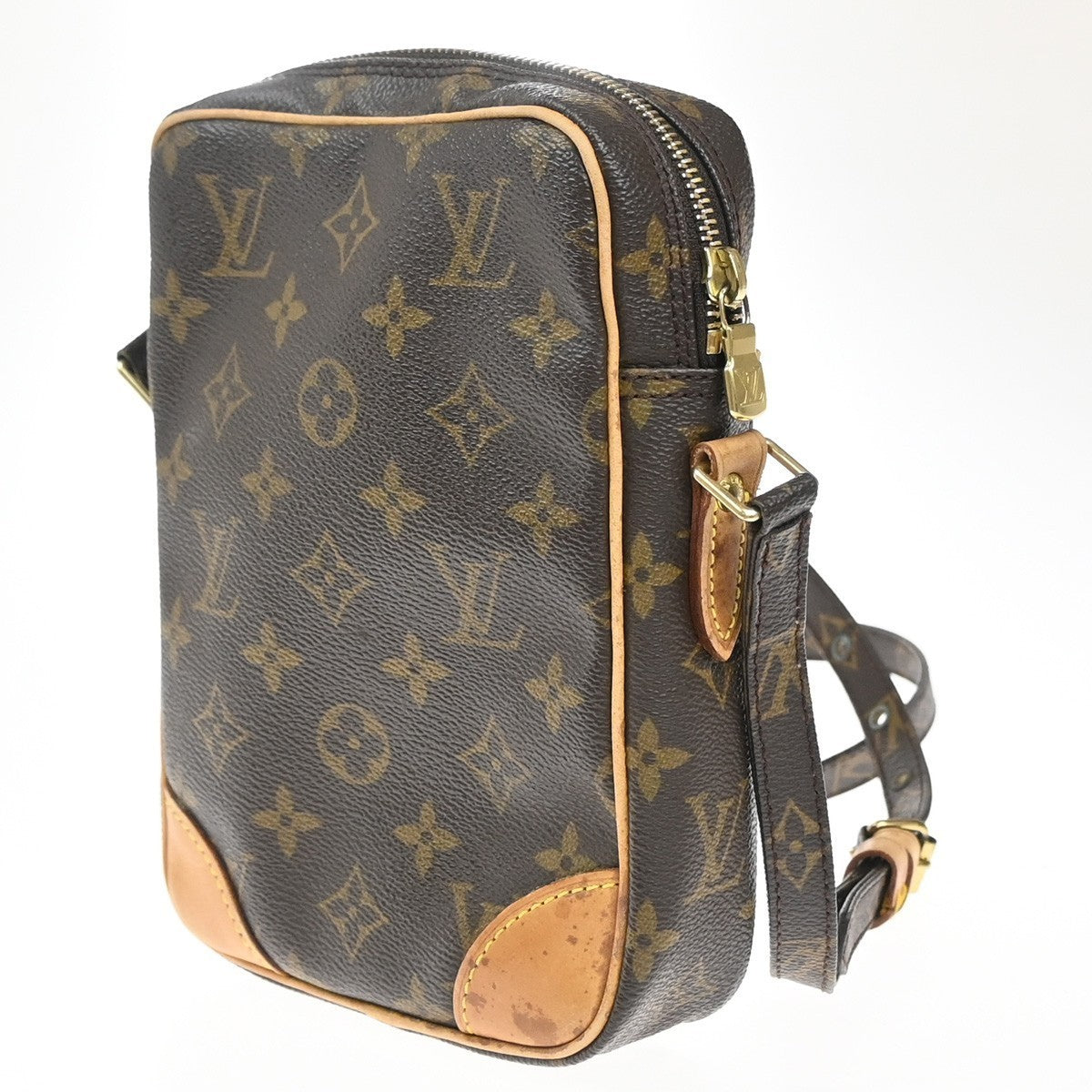 LOUIS VUITTON Danube Shoulder Bag Monogram Leather Brown France M45266 34EG291
