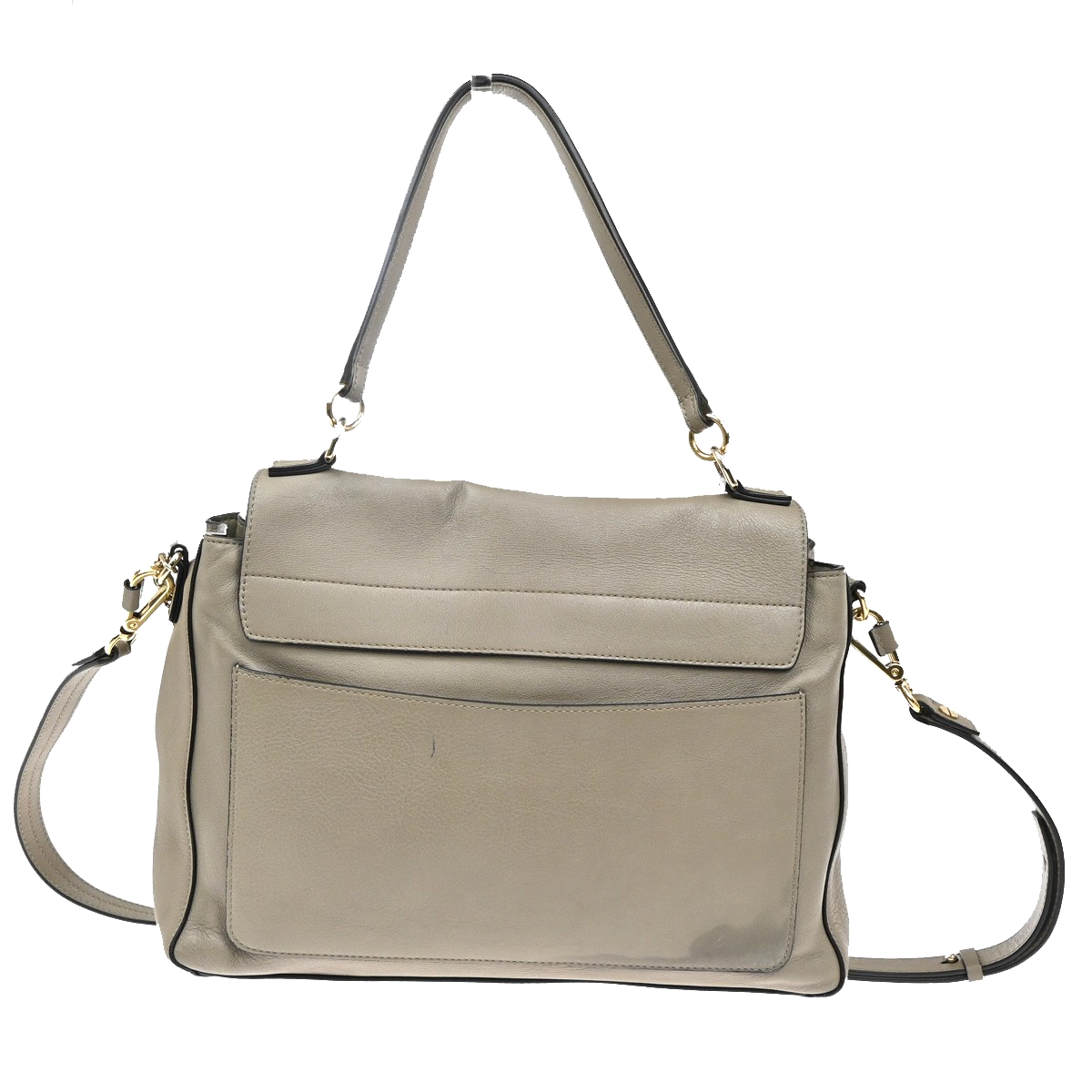 CHLOE Faye Day 2Way Shoulder Hand Bag Leather Beige GHW Italy 80AA119