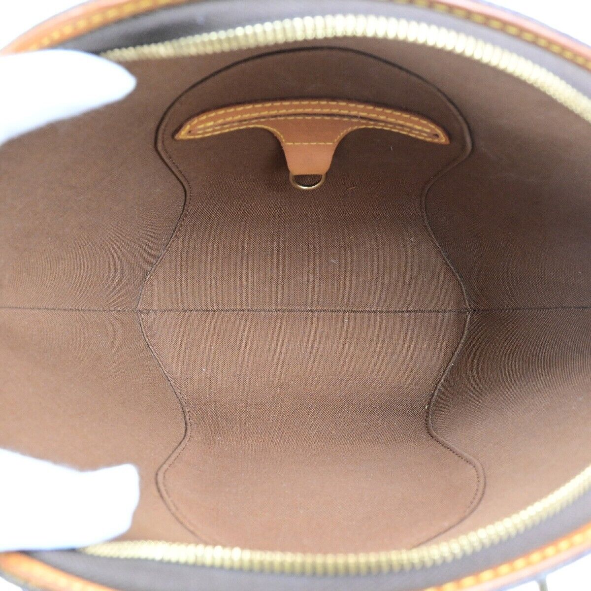 LOUIS VUITTON LV Logo Ellipse PM Hand Bag Monogram Leather Brown M51127 72ED452