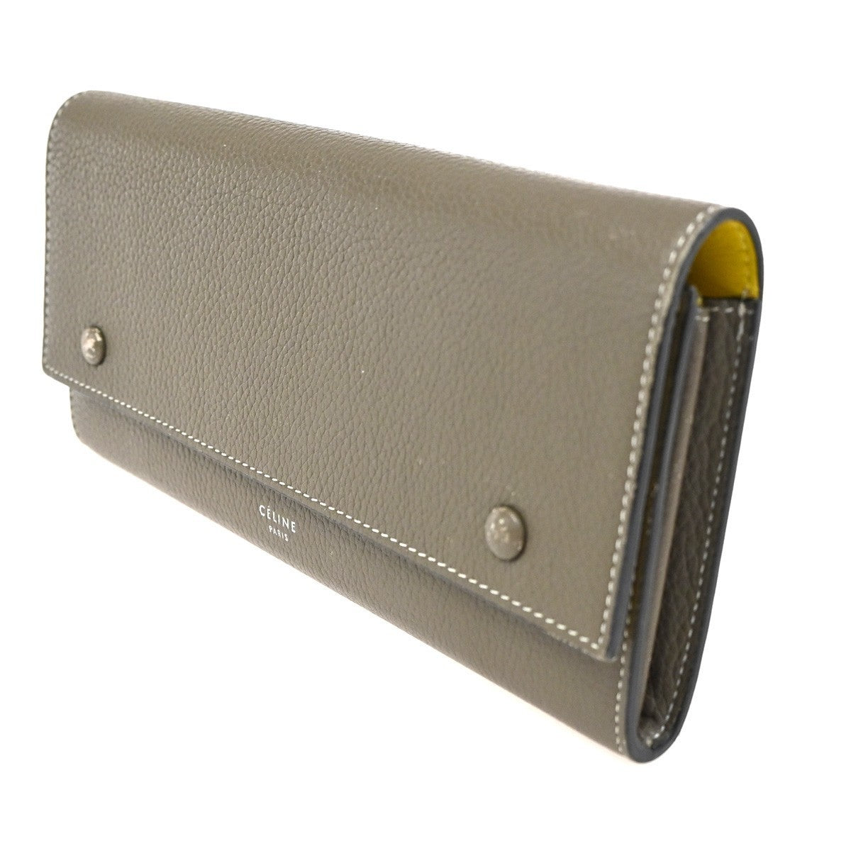 CELINE Logo Flap Multifunction Long Wallet Leather Brown SHW 04TA523