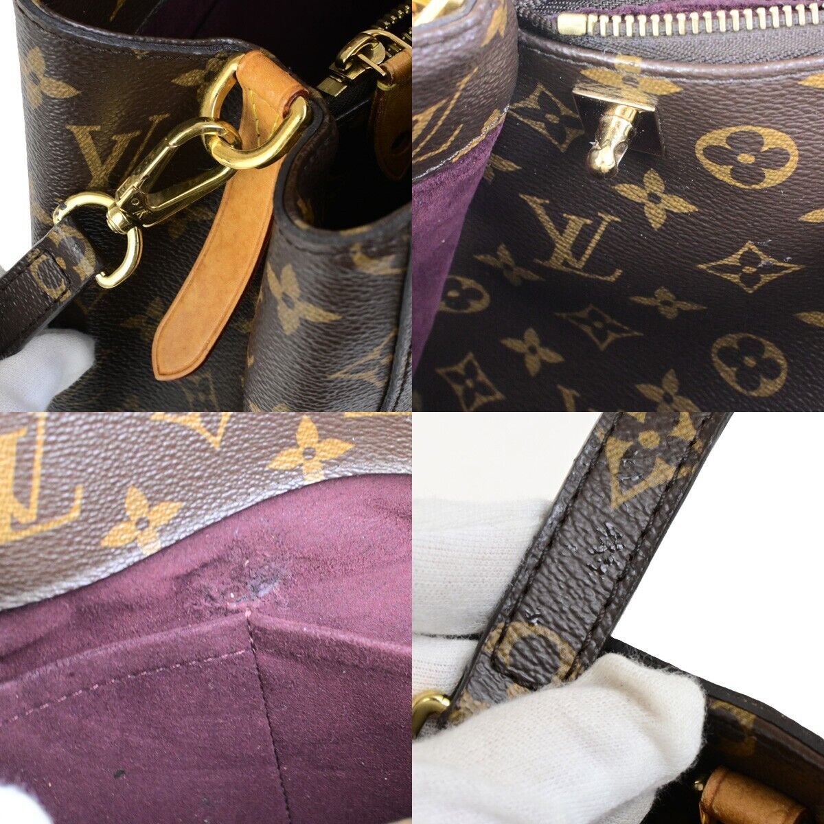 LOUIS VUITTON Montaigne MM Hand shoulder bag Monogram Leather BN M41056 54FB289