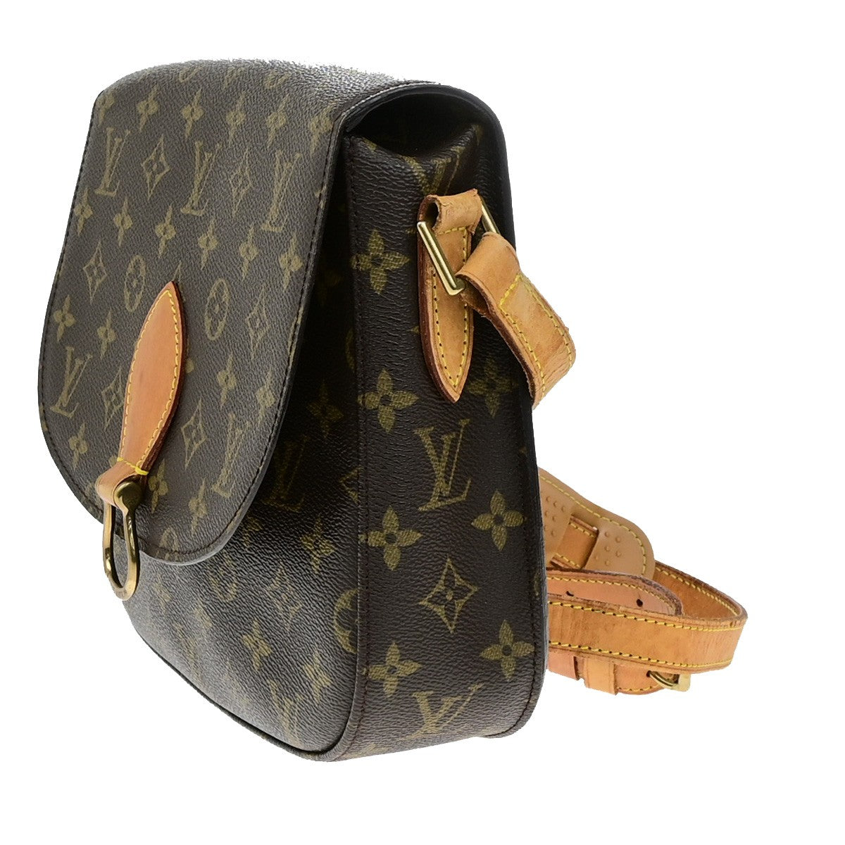 LOUIS VUITTON Saint Cloud GM Shoulder Bag Monogram Leather Brown M51242 35YH130