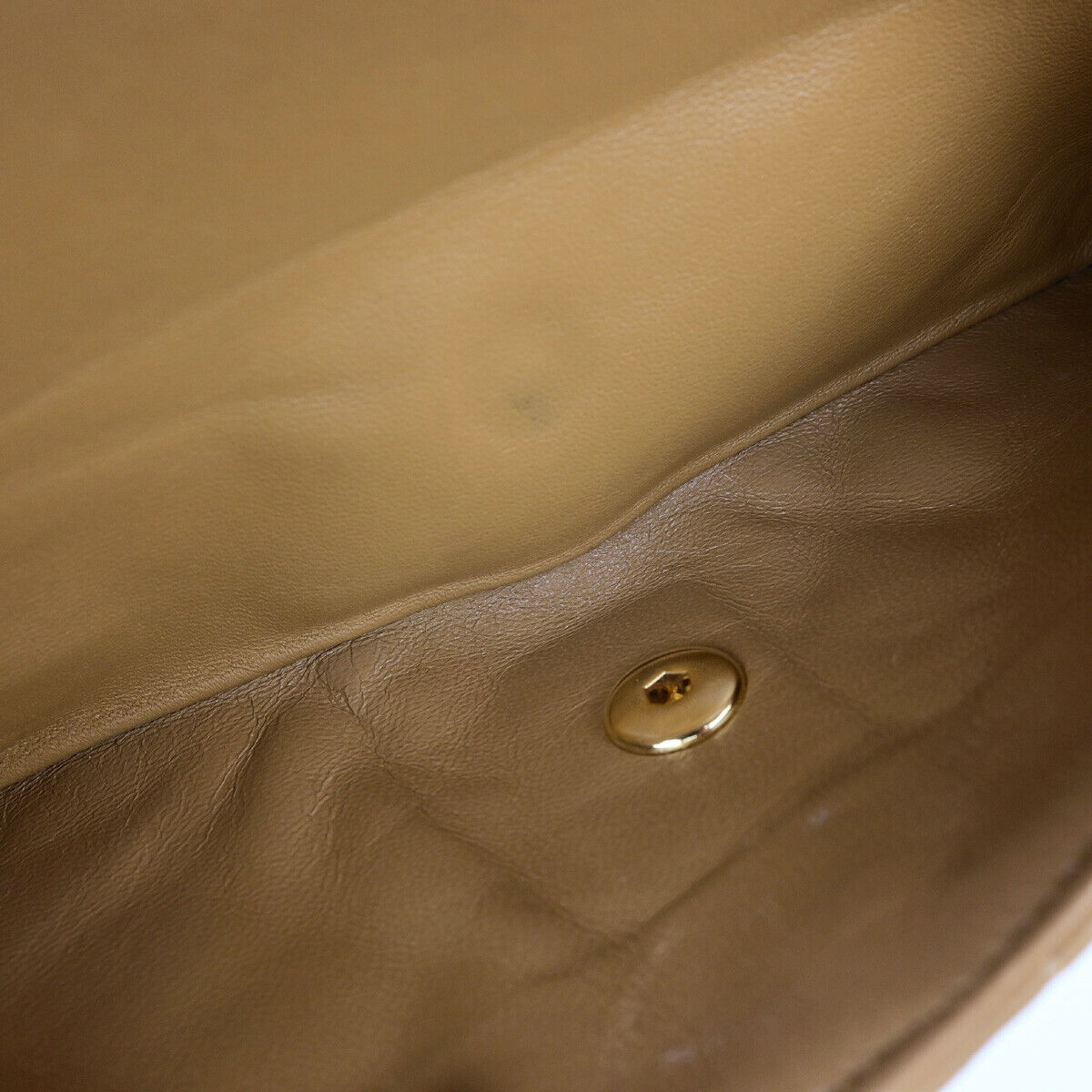 CHANEL CC Matelasse 25 Double Flap Chain Shoulder Bag Leather Beige GHW 332RK663