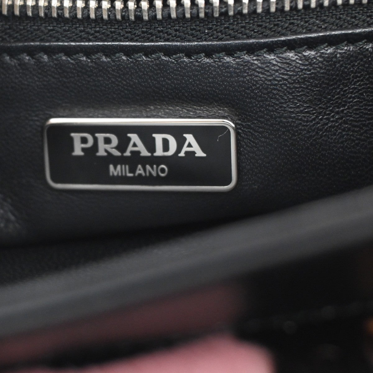 52.Live PRADA MILANO Leopard Chain Shoulder Bag Hair on Leather Nylon 99KC004