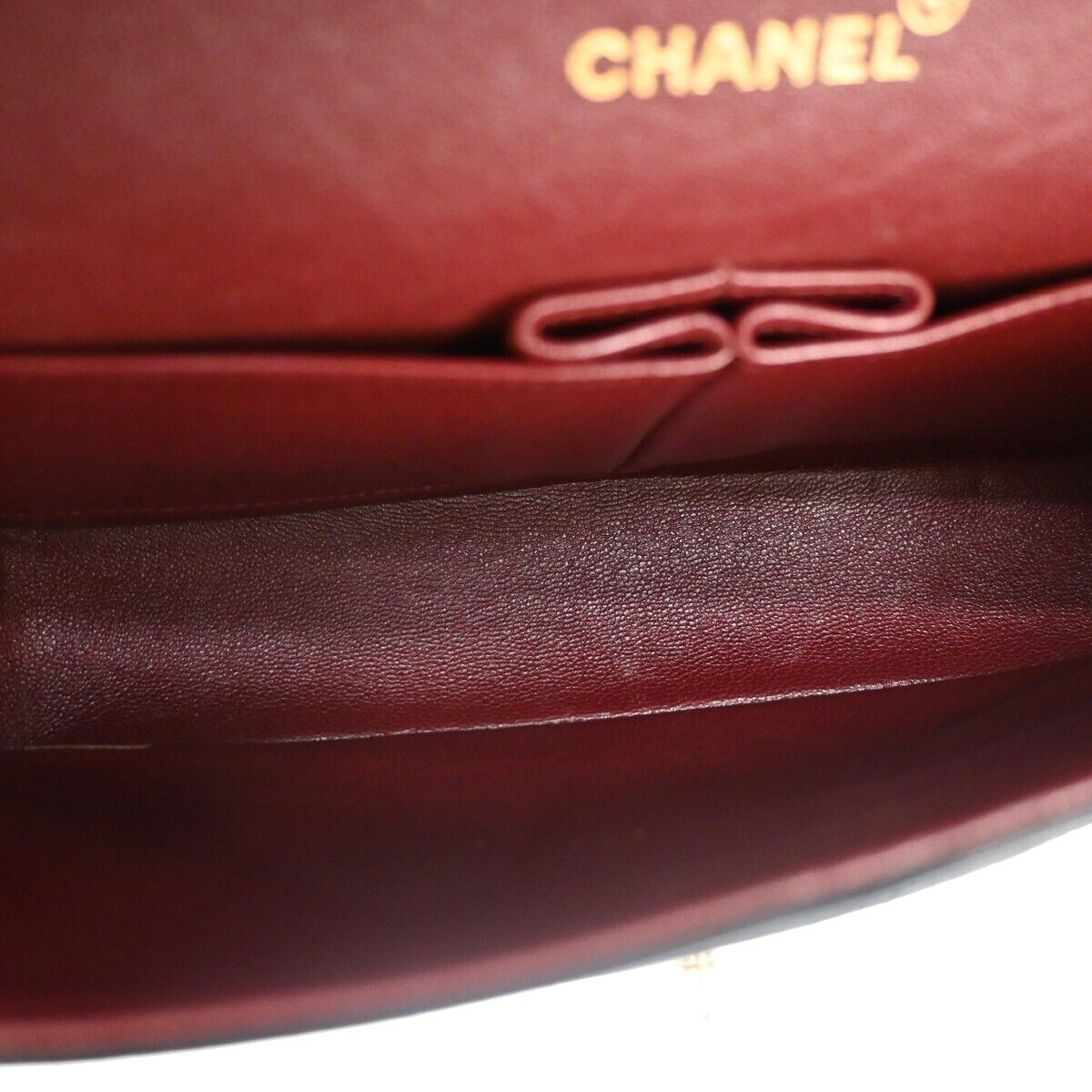 CHANEL CC Chevron Double Flap Chain Shoulder Bag Leather Black GHW VTG 153RJ052