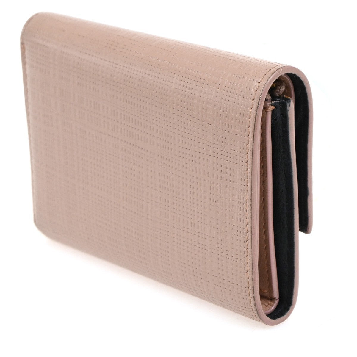 LOEWE Logo Anagram Trifold Wallet Purse Leather Pink Made In Spain 65CA567