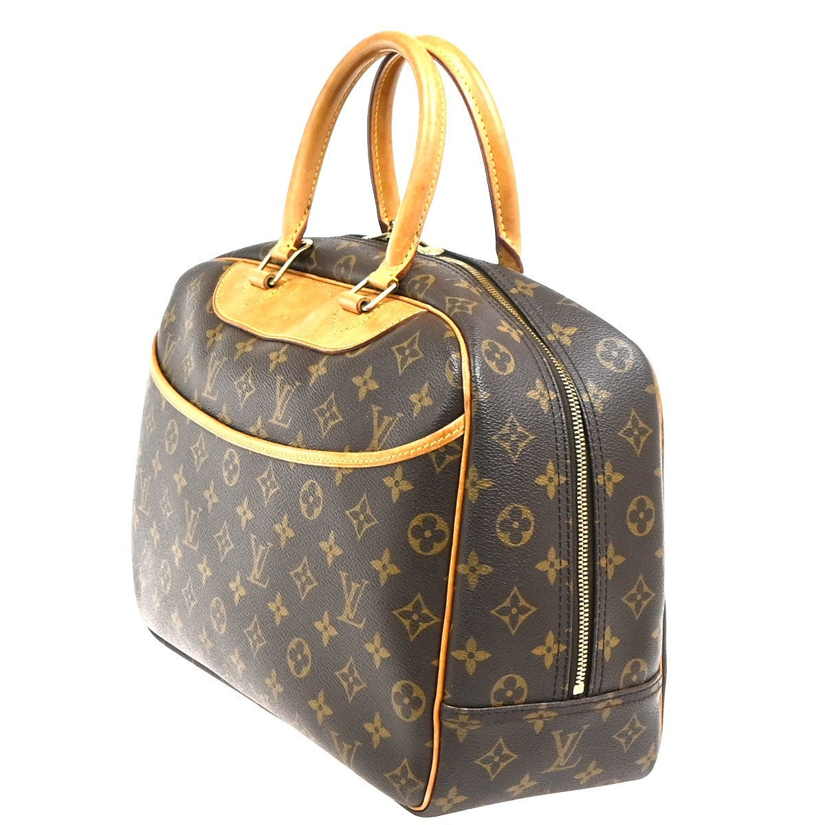 LOUIS VUITTON LV Logo Deauville Hand Bag Monogram Leather Brown M47270 70YH891