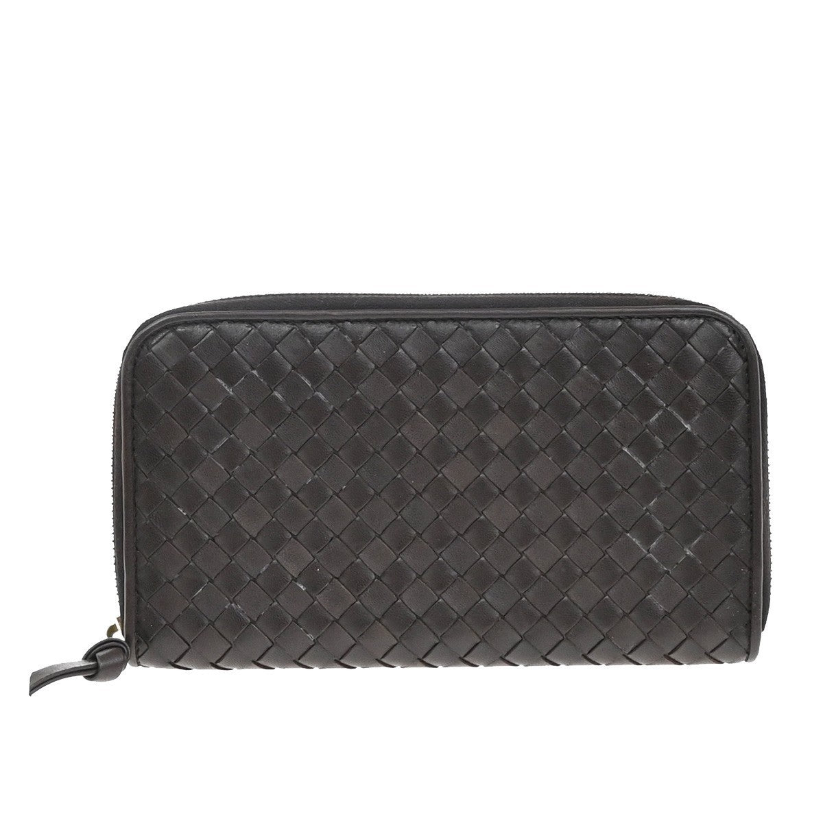 BOTTEGA VENETA Logo Intrecciato Long Zipper Around Wallet Leather Brown 65KP233