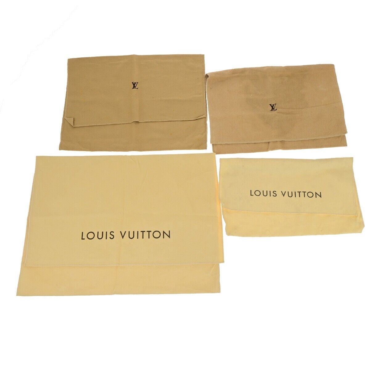LOUIS VUITTON Logo 10 Set Dust Bag Drawstring Canvas Cotton Beige Brown 09YG350