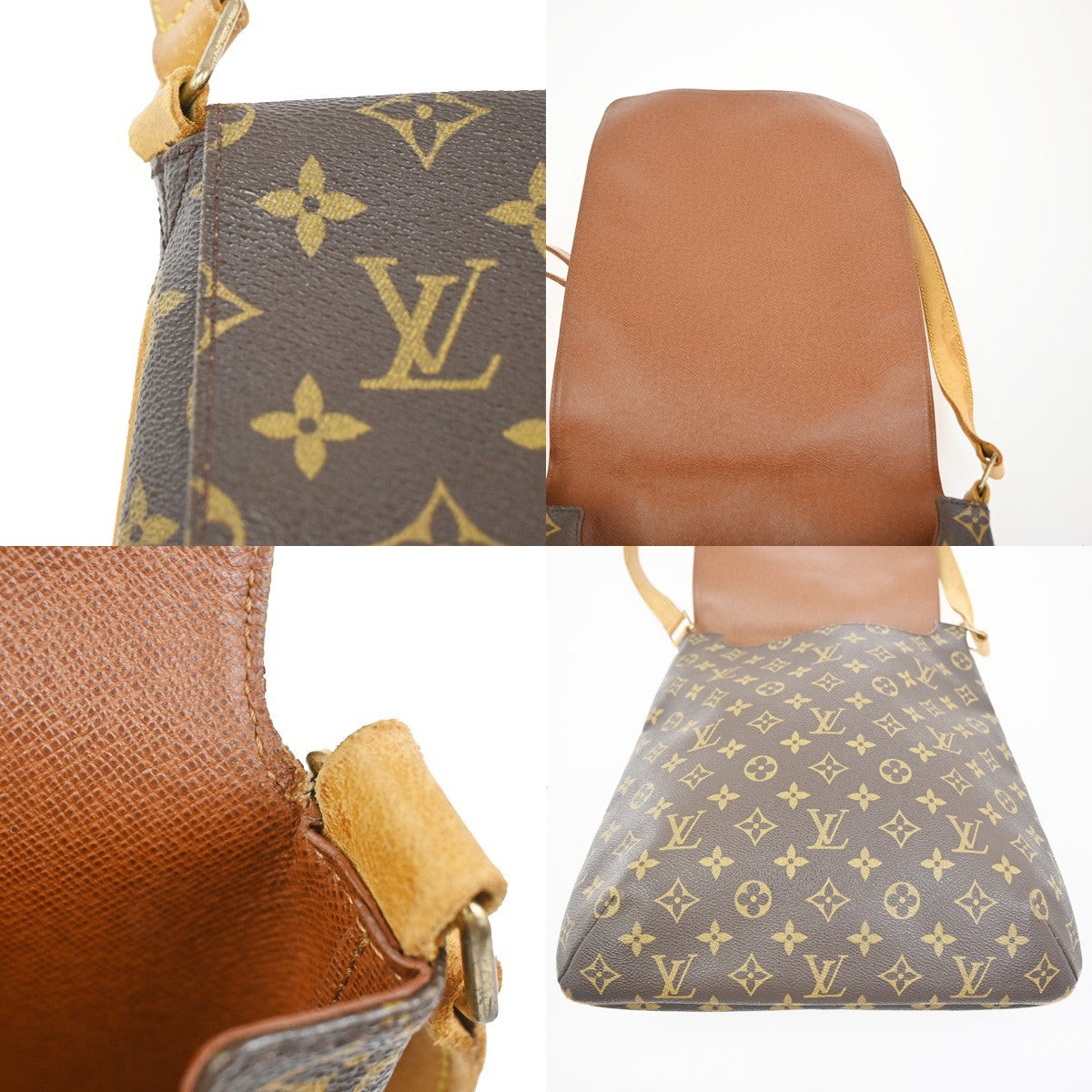 LOUIS VUITTON Musette Shoulder Bag Monogram Leather Brown France M51256 39KC891
