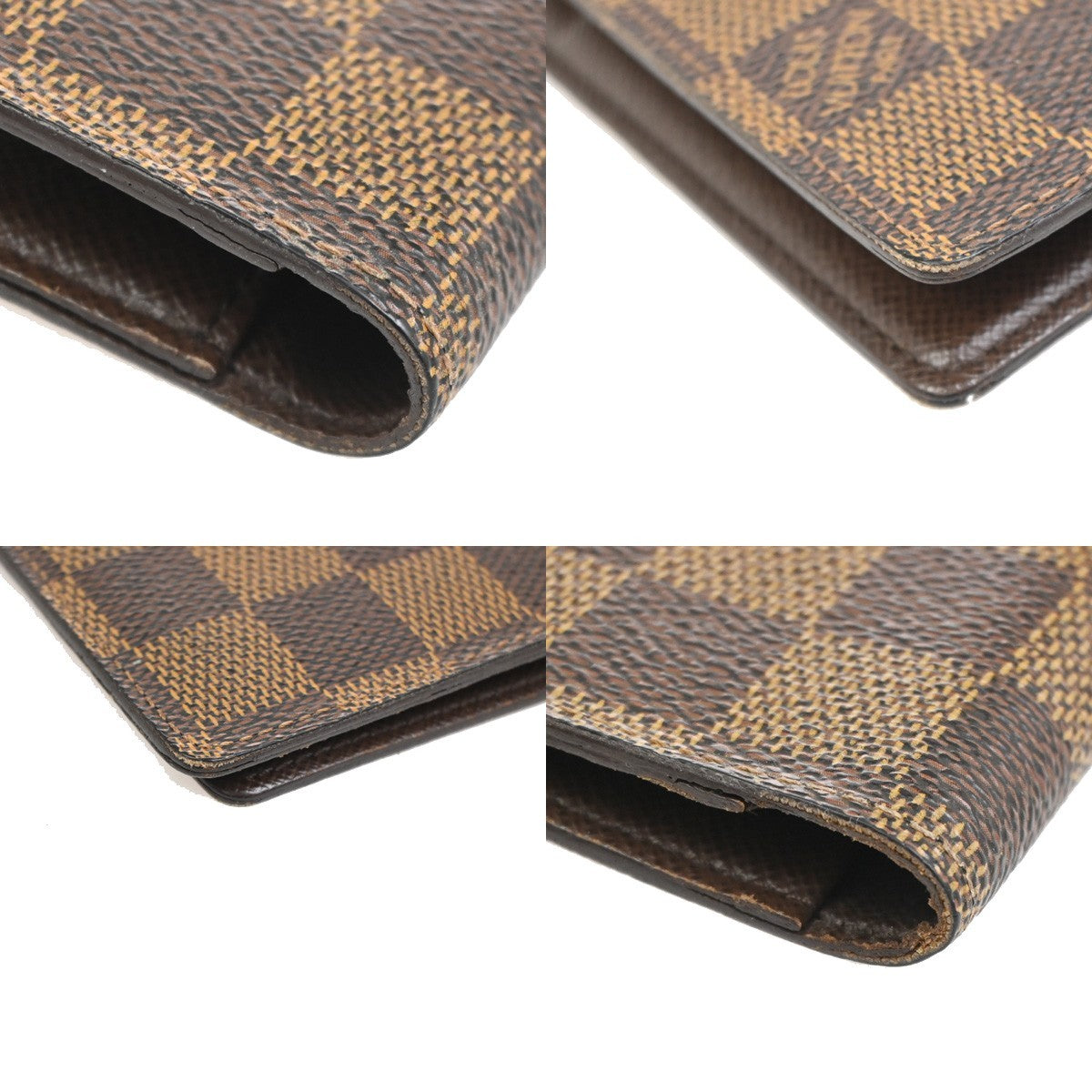 LOUIS VUITTON Agenda Poche Cover Damier Ebene Leather Brown Spain R20703 66KC966