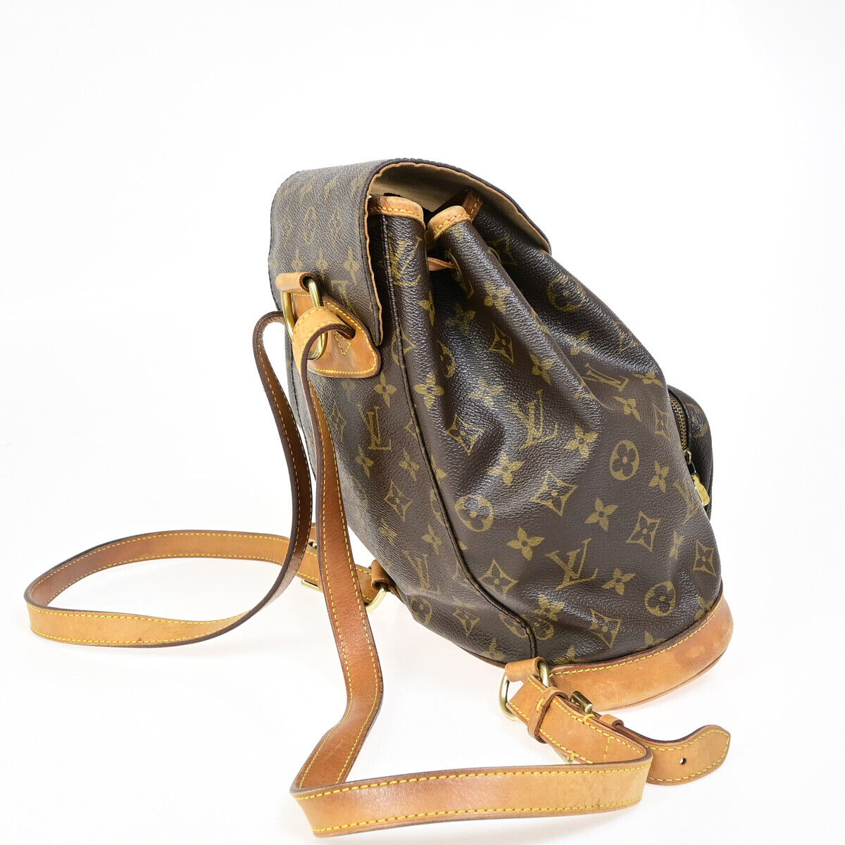 LOUIS VUITTON Montsouris GM Backpack Bag Monogram Leather Brown M51135 77YE693
