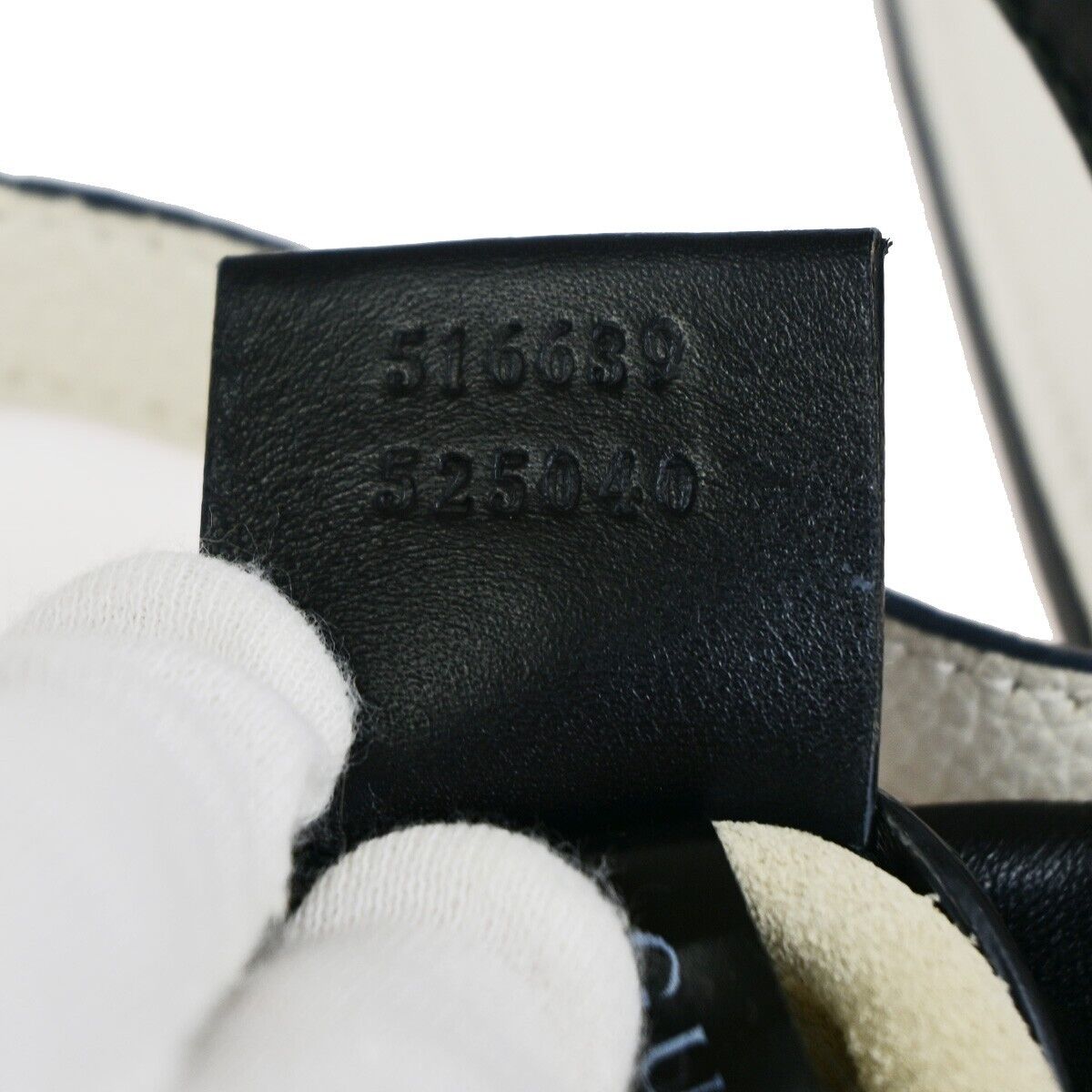 GUCCI GG Logo Print Drawstring Backpack Bag Leather White Italy 84FB214