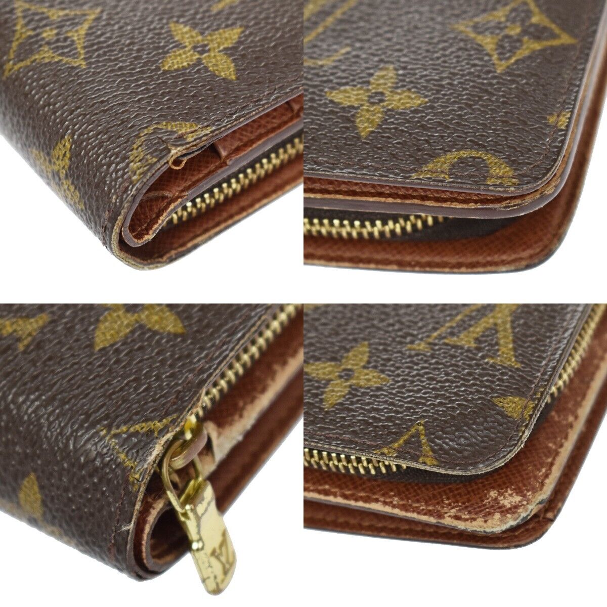 LOUIS VUITTON Porte Papier Zip Bifold Wallet Monogram Leather BN M61207 67GA646