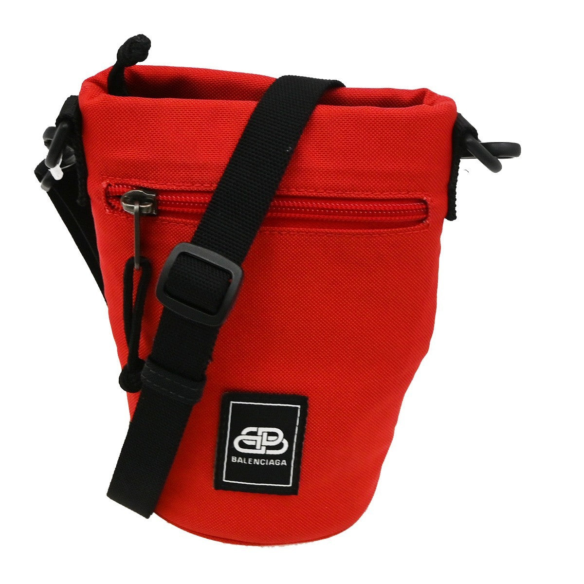 BALENCIAGA Weekend Bottle Holder Crossbody Canvas Nylon Red BK SHW Italy 34TA128