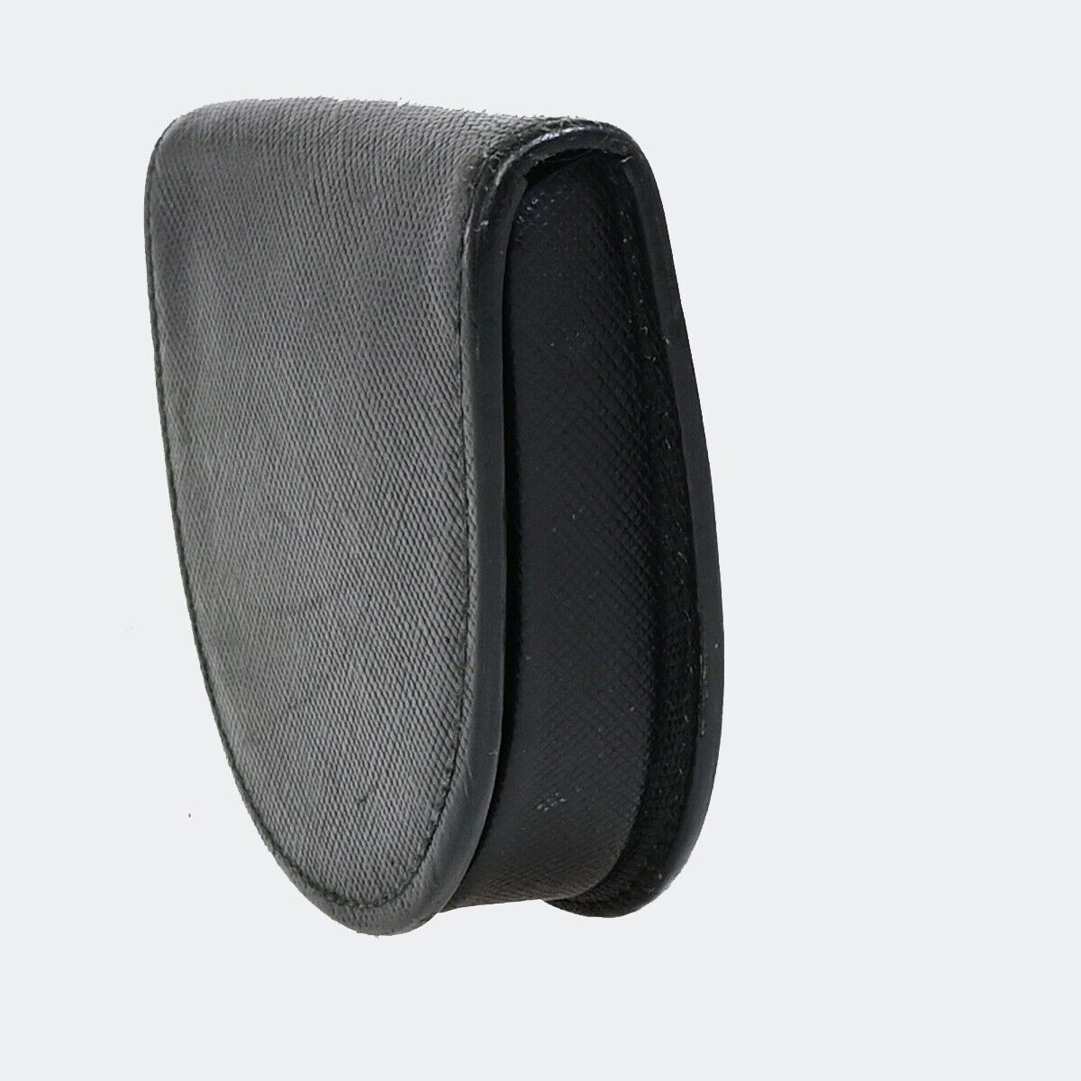 PRADA Logo Bifold Coin Case Wallet Saffiano Leather Black Italy 01EB844