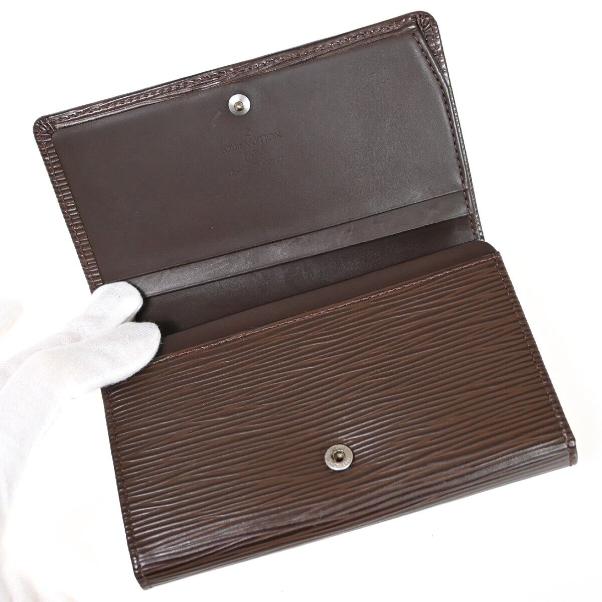 LOUIS VUITTON Portefeuille Tresor Bifold Wallet Epi Leather Brown M6350D 86HB248