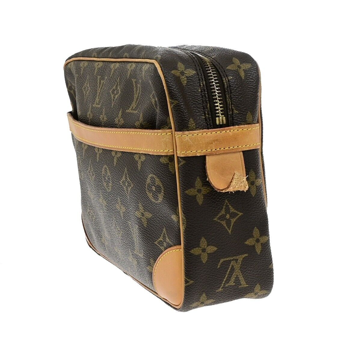 LOUIS VUITTON Compiegne 28 Clutch Bag Monogram Leather Brown GHW M51845 62ED985