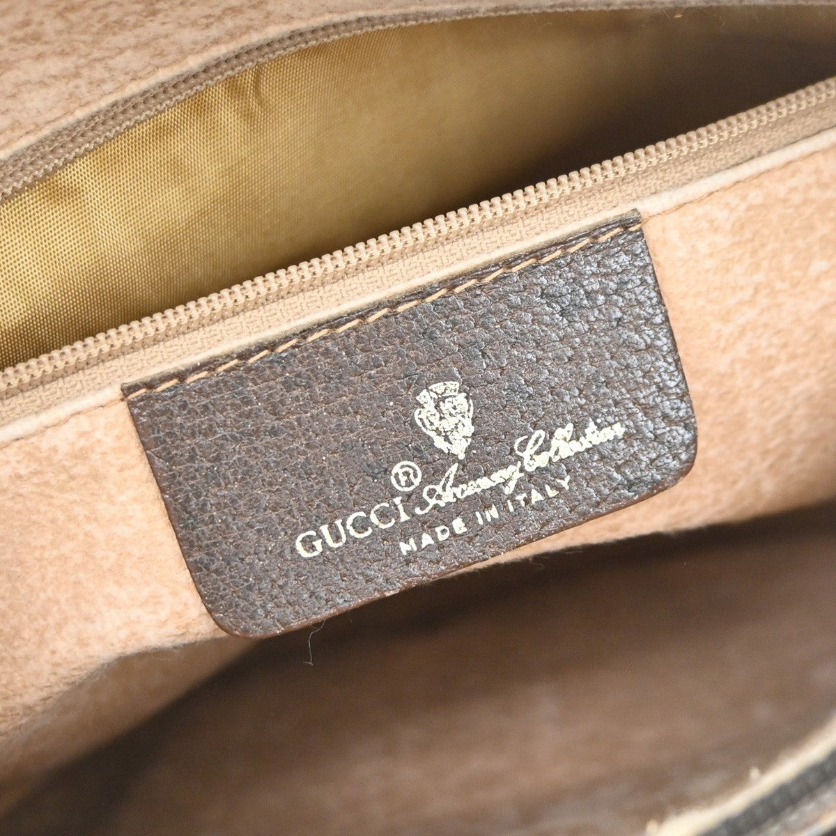 GUCCI Logo Web Sherry GG Pattern Shoulder Bag PVC Leather Brown Italy 65YJ167