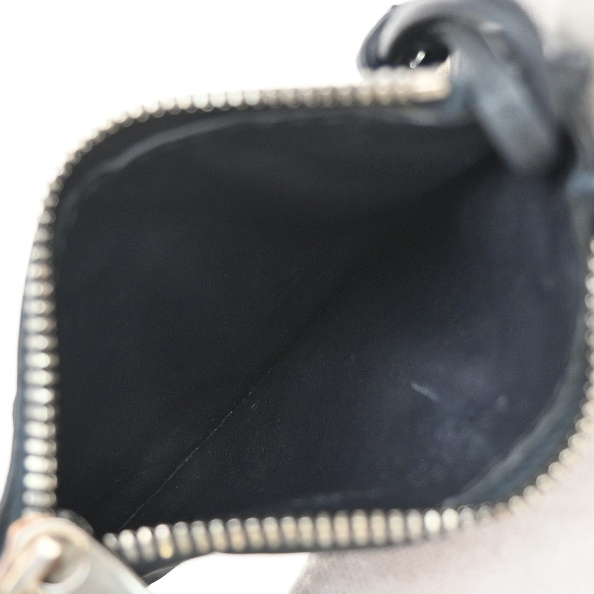 BOTTEGA VENETA Logo Intrecciato Coin Case Wallet Leather Black Italy 66KB125