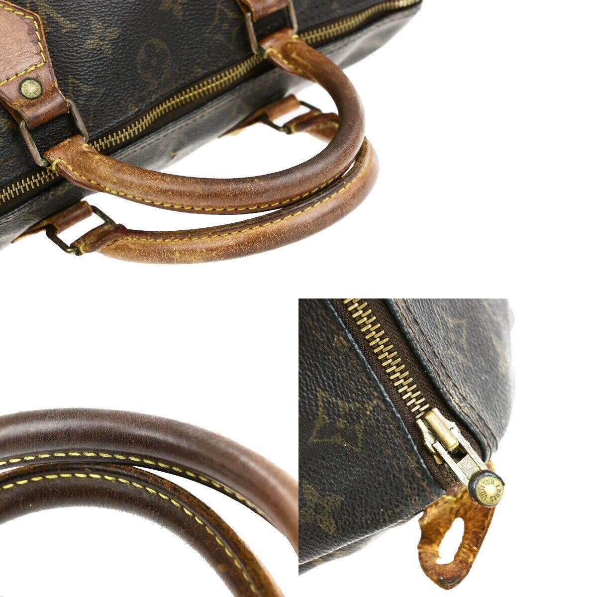 LOUIS VUITTON Speedy 30 Travel Hand Bag Monogram Leather Brown M41526 67ED027