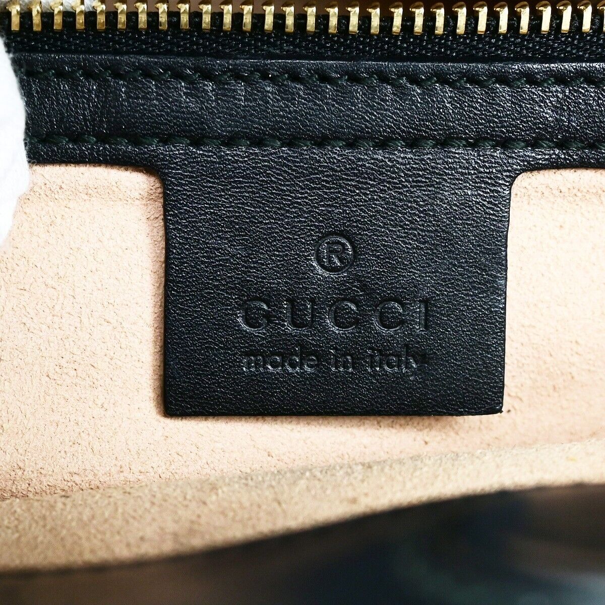 GUCCI Logo Nymphaea 2Way Shoulder Hand Bag Bamboo Leather Black Red 73ED428